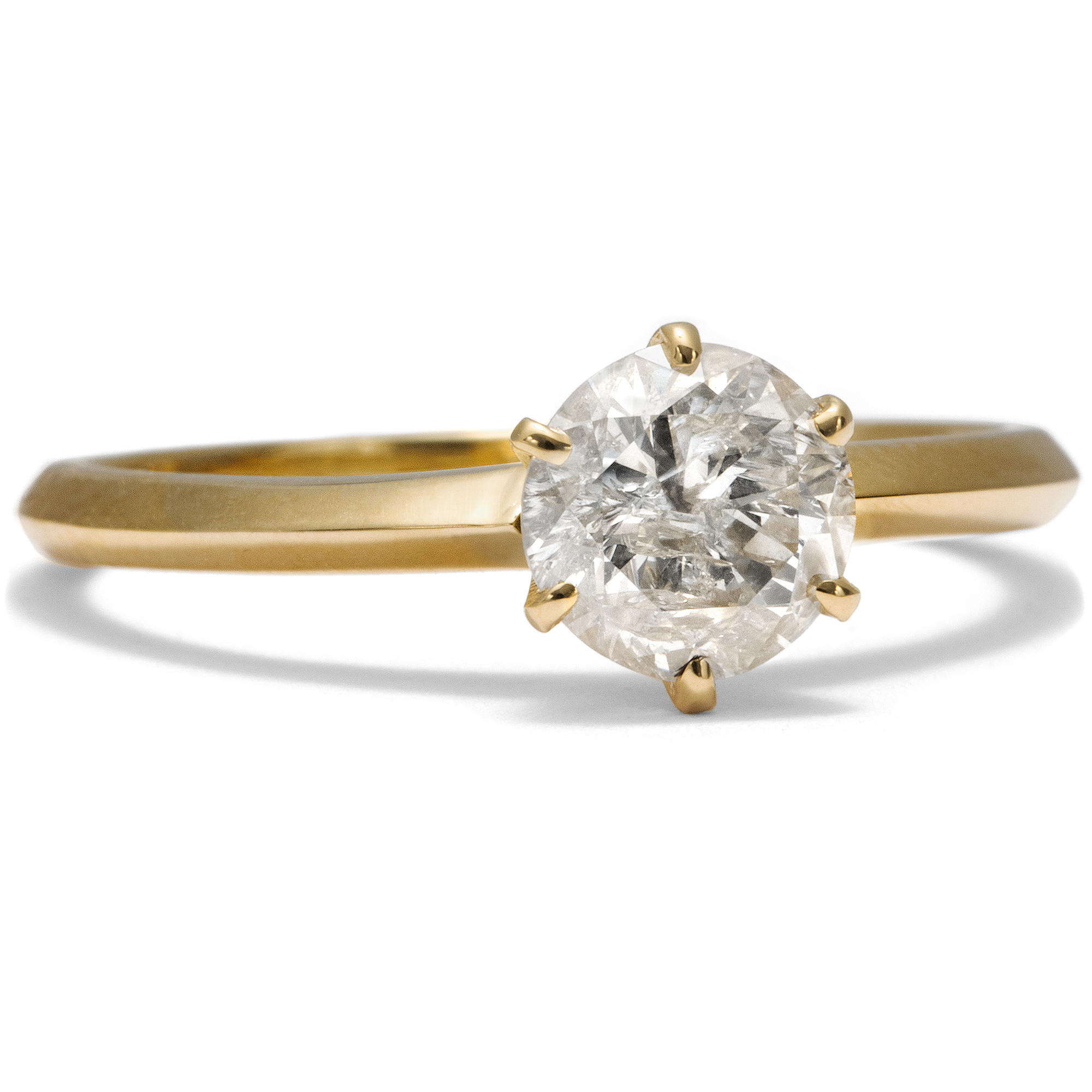 Eleganter Solitärring mit 0,93 ct (K/p2) Diamant in Gold, Berlin 2023