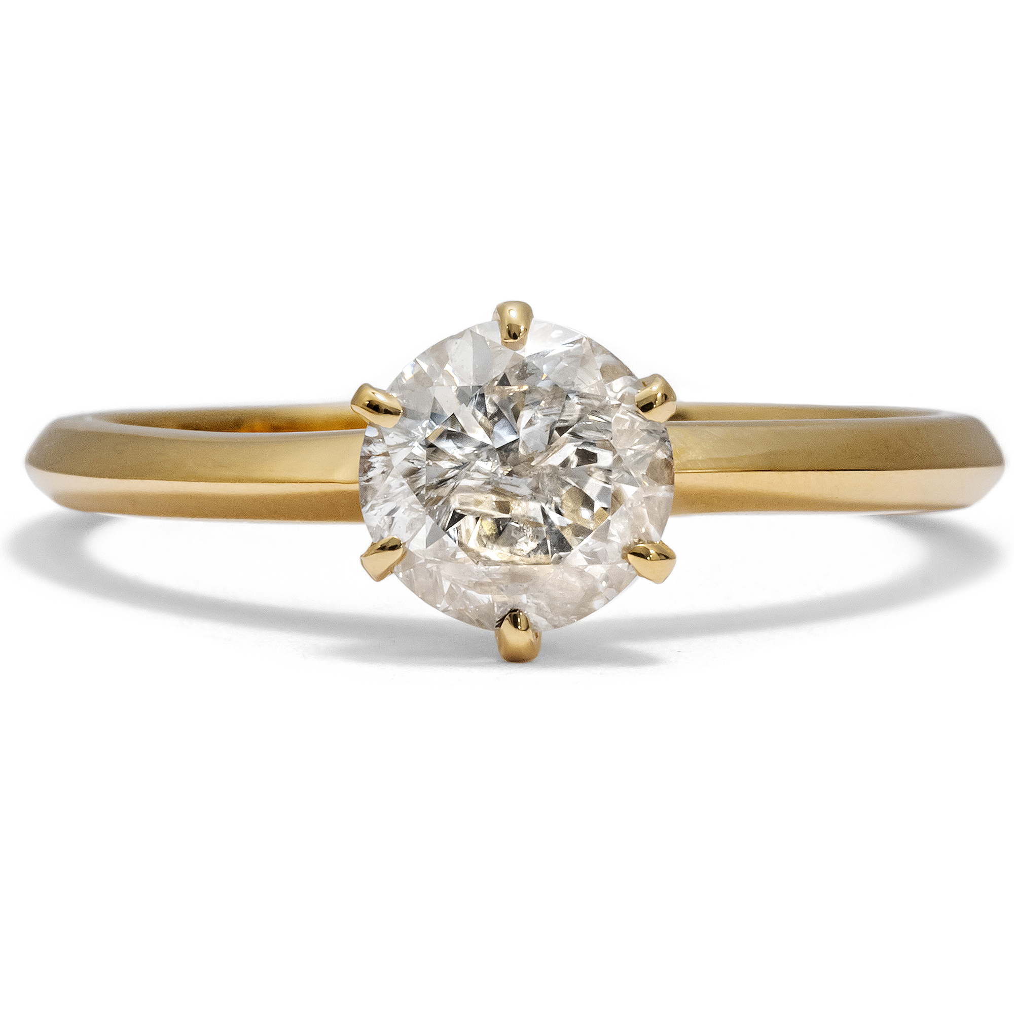 Eleganter Solitärring mit 0,938 ct (K/p2) Diamant in Gold, Berlin 2023