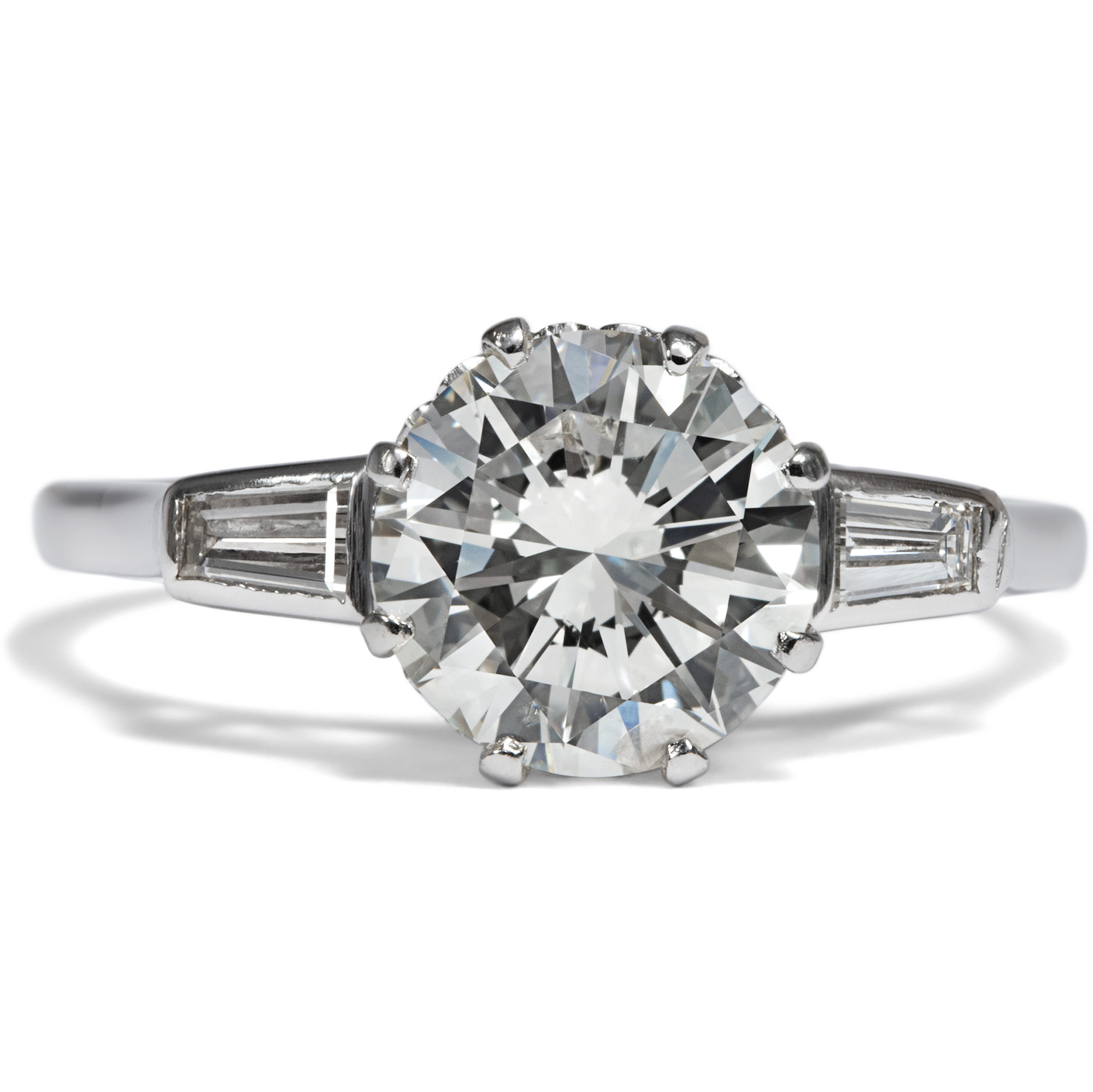 Vintage 2.46 ct Diamond Solitaire in White Gold, c. 1950