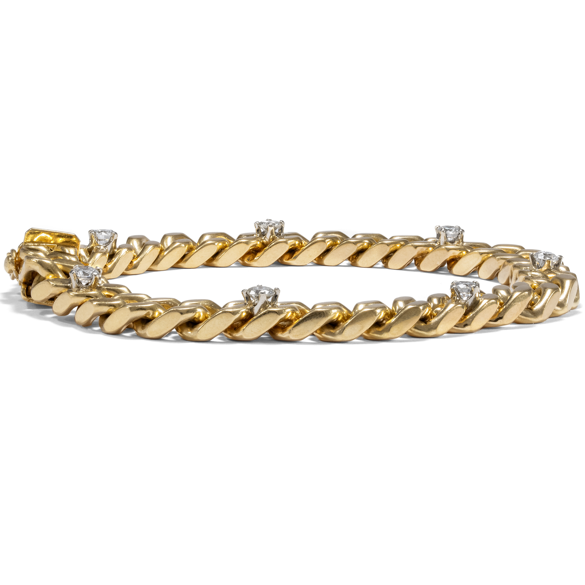 Luxury Bracelet Made Of High Carat Gold & Diamonds, Italy Circa 1960