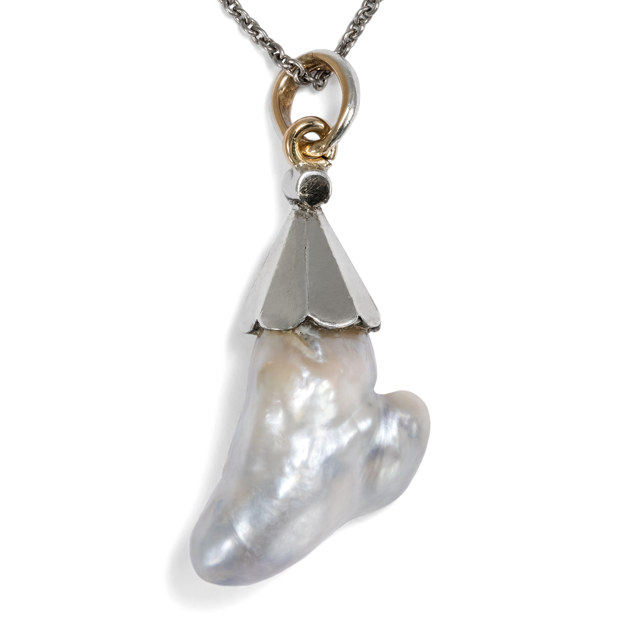 Antique Pendant with Natural Pearl & Diamonds, c. 1900 Antique Pendant with Natural Pearl & Diamonds, c. 1900