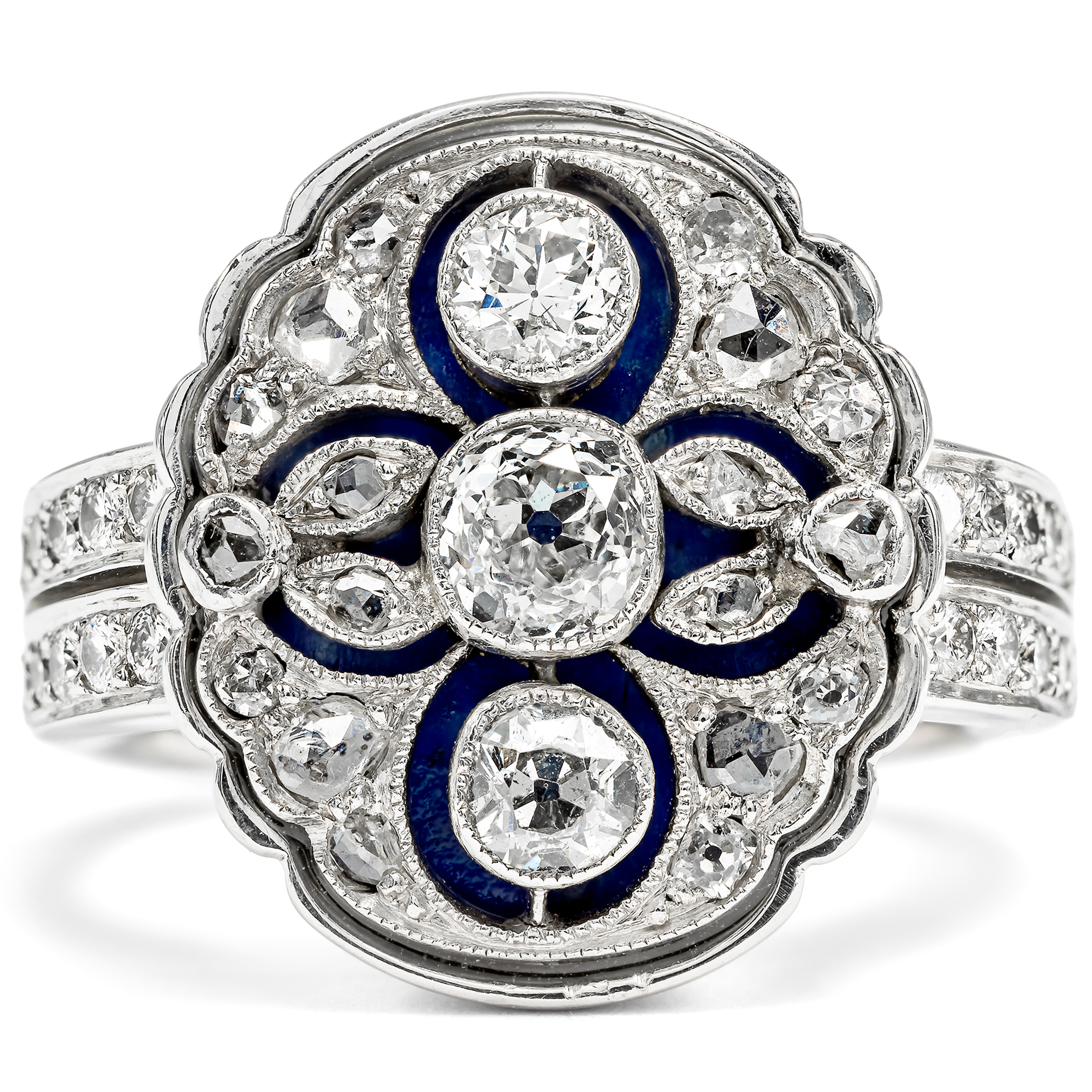 Prachtvoller moderner Ring mit Diamanten & Lapislazuli, um 2000 Prachtvoller moderner Ring mit Diamanten & Lapislazuli, um 2000