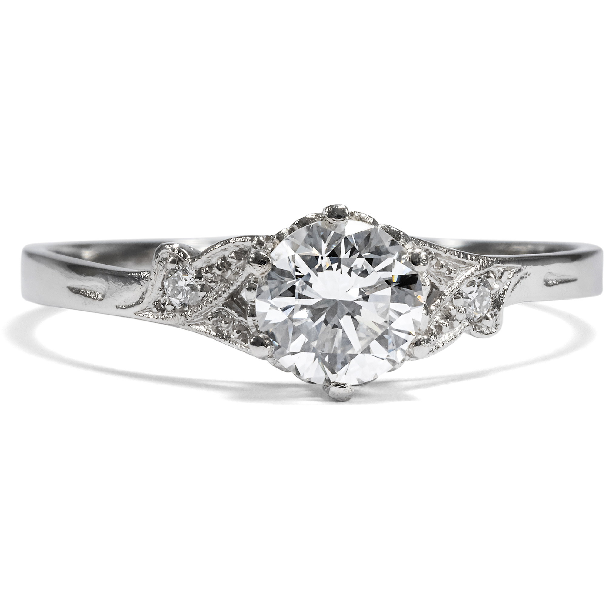 Unworn Solitaire Ring From Our Workshop With 0.72 Ct Brilliant (E, si1) In Platinum