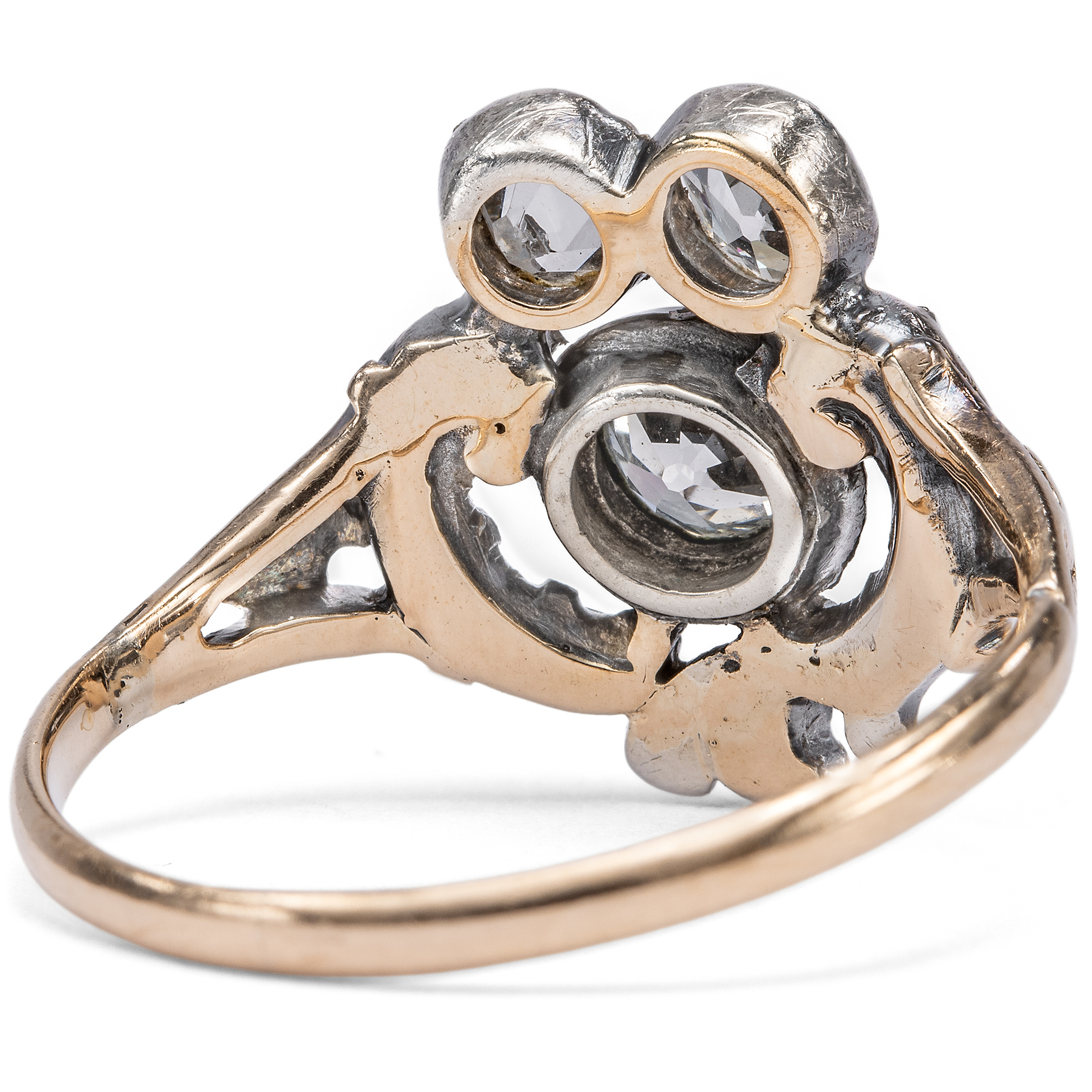 Antiker Diamantring des Rokoko aus Gold und Silber, um 1760 & später Antiker Diamantring des Rokoko aus Gold und Silber, um 1760 & später