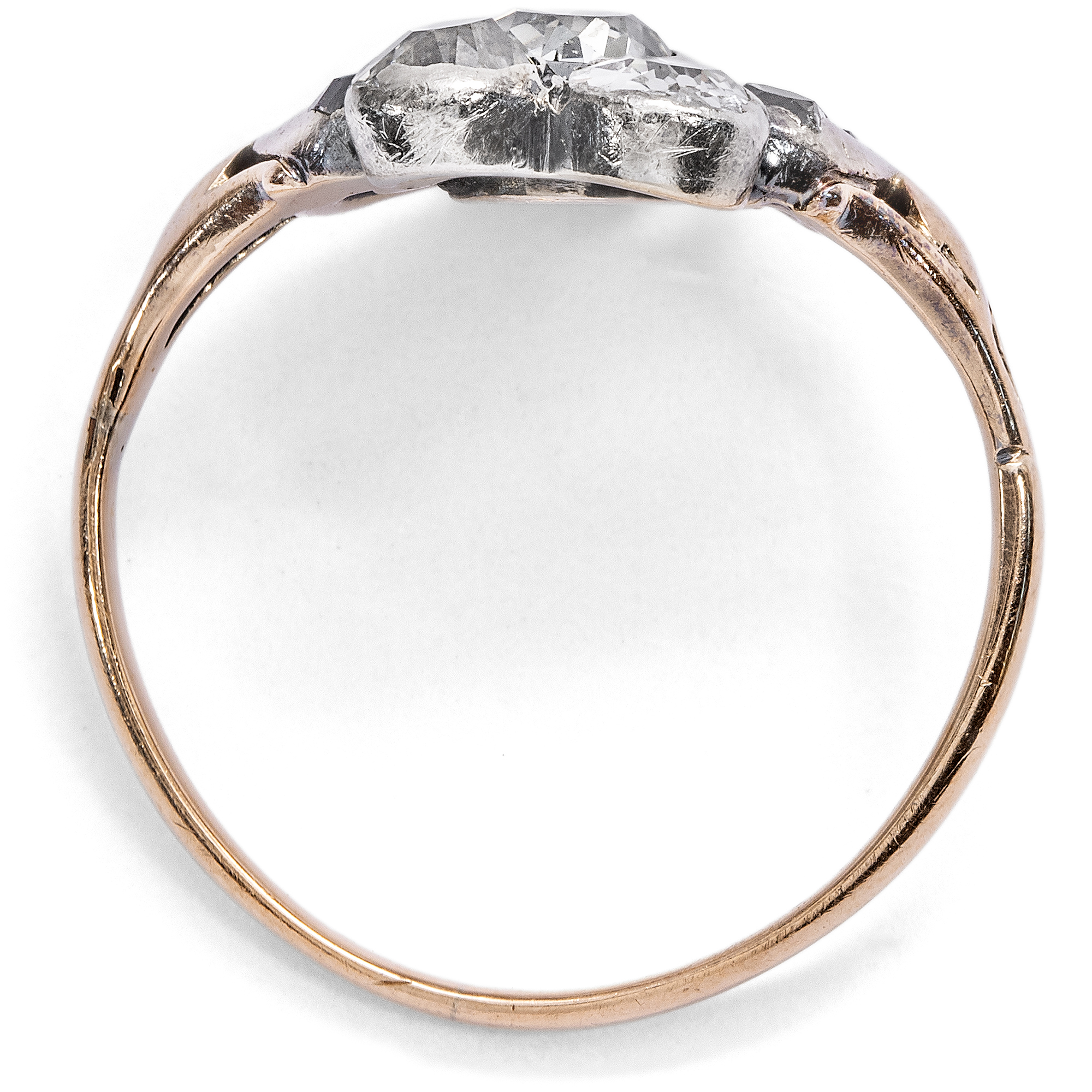 Antiker Diamantring des Rokoko aus Gold und Silber, um 1760 & später Antiker Diamantring des Rokoko aus Gold und Silber, um 1760 & später