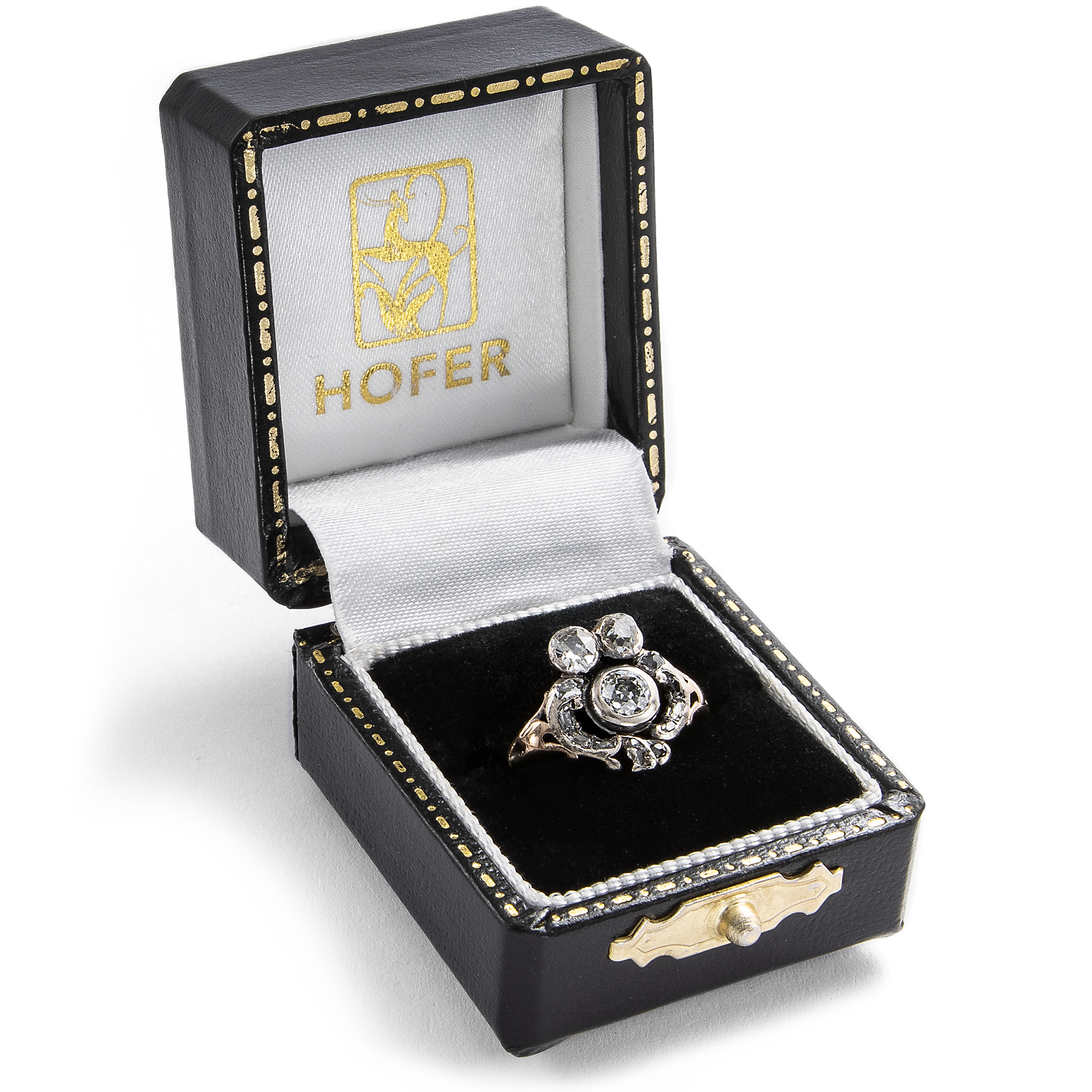 Antiker Diamantring des Rokoko aus Gold und Silber, um 1760 & später Antiker Diamantring des Rokoko aus Gold und Silber, um 1760 & später