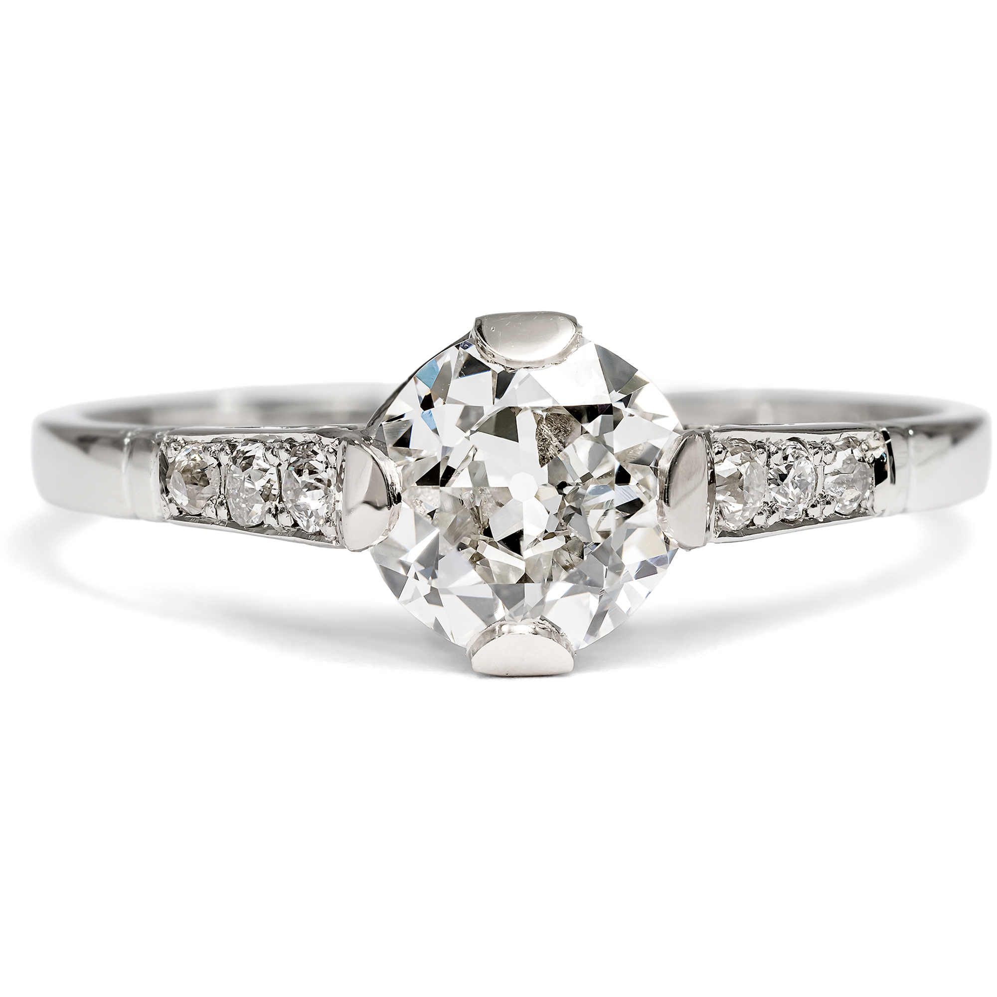 Antiker Ring mit 1,37 ct Diamant-Solitär im Altschliff, Rotterdam um 1925 Antiker Ring mit 1,37 ct Diamant-Solitär im Altschliff, Rotterdam um 1925