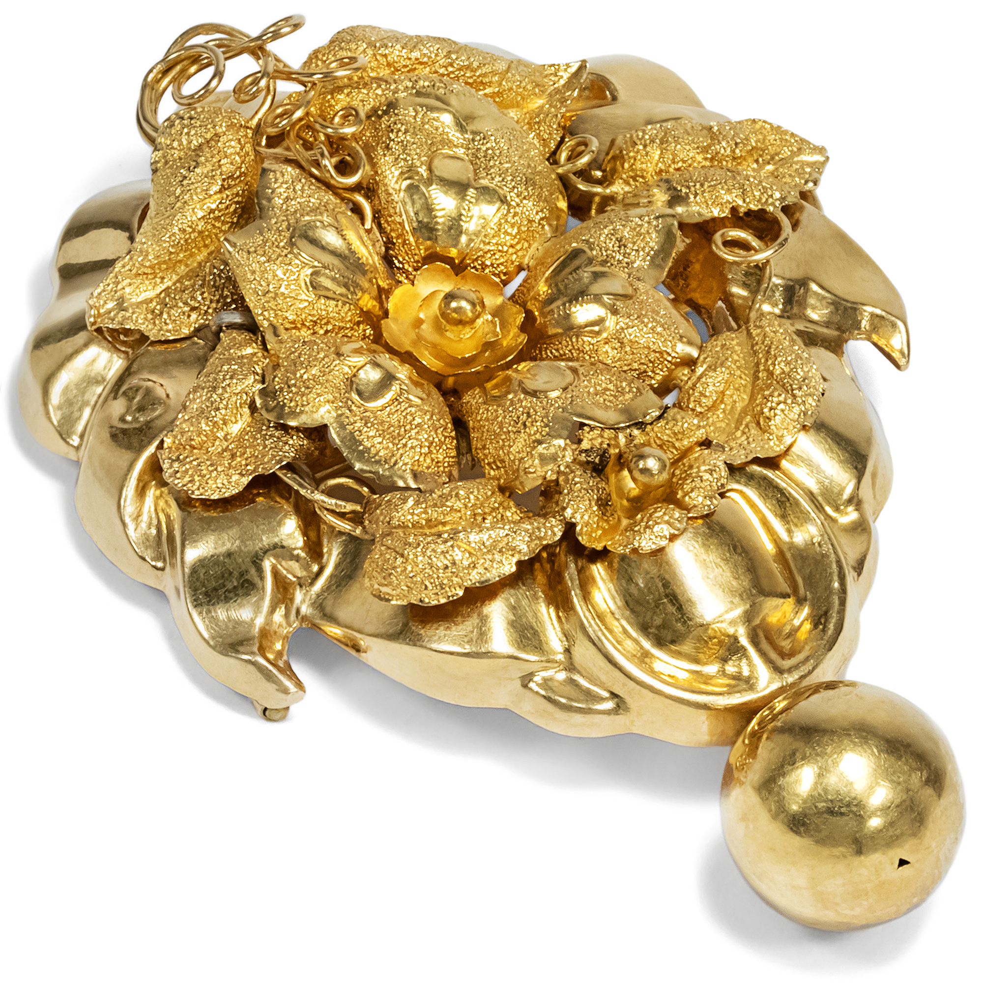 Large Early Victorian Naturalistic Gold Brooch, c. 1845