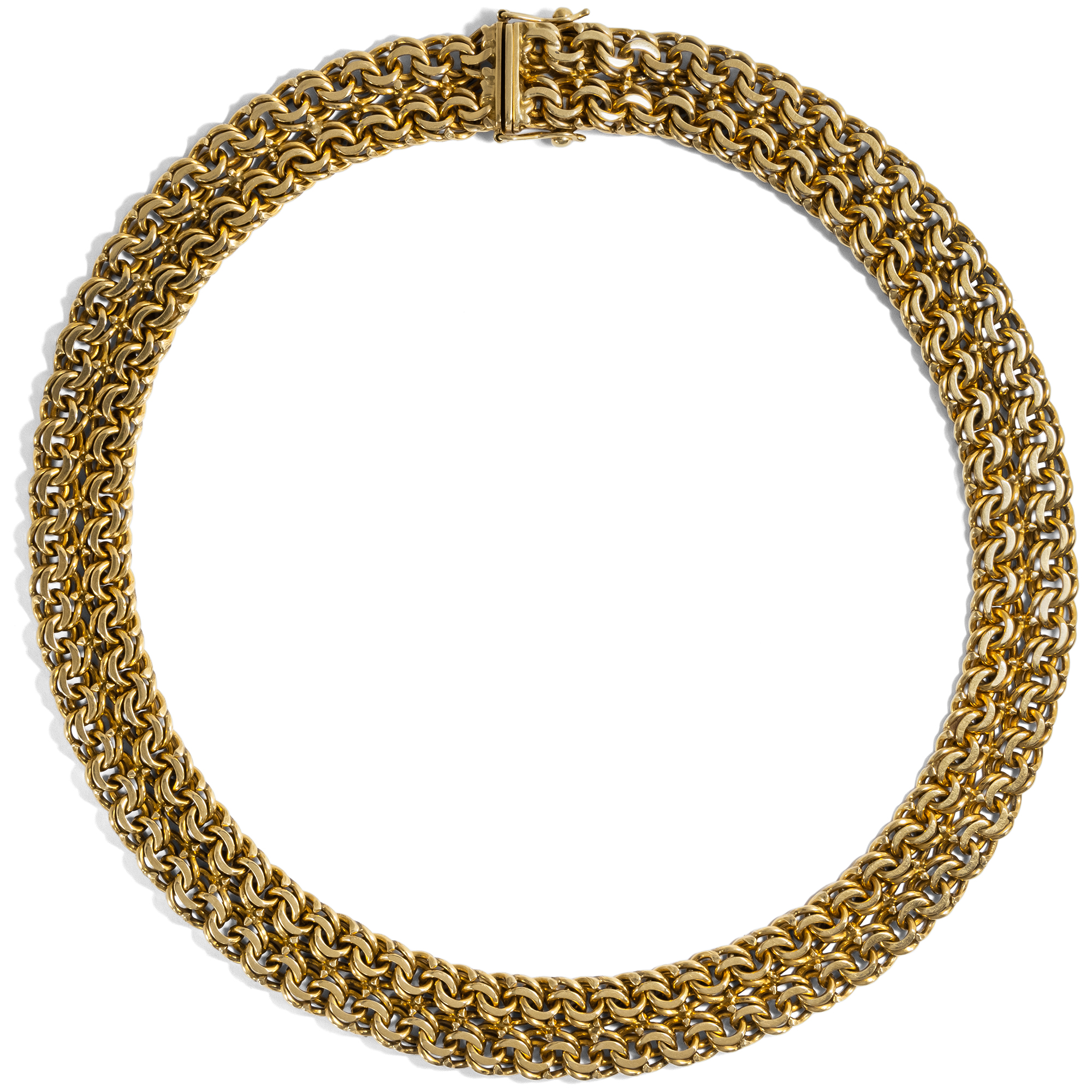 Double Garibaldi • Heavy vintage gold chain in Garibaldi pattern