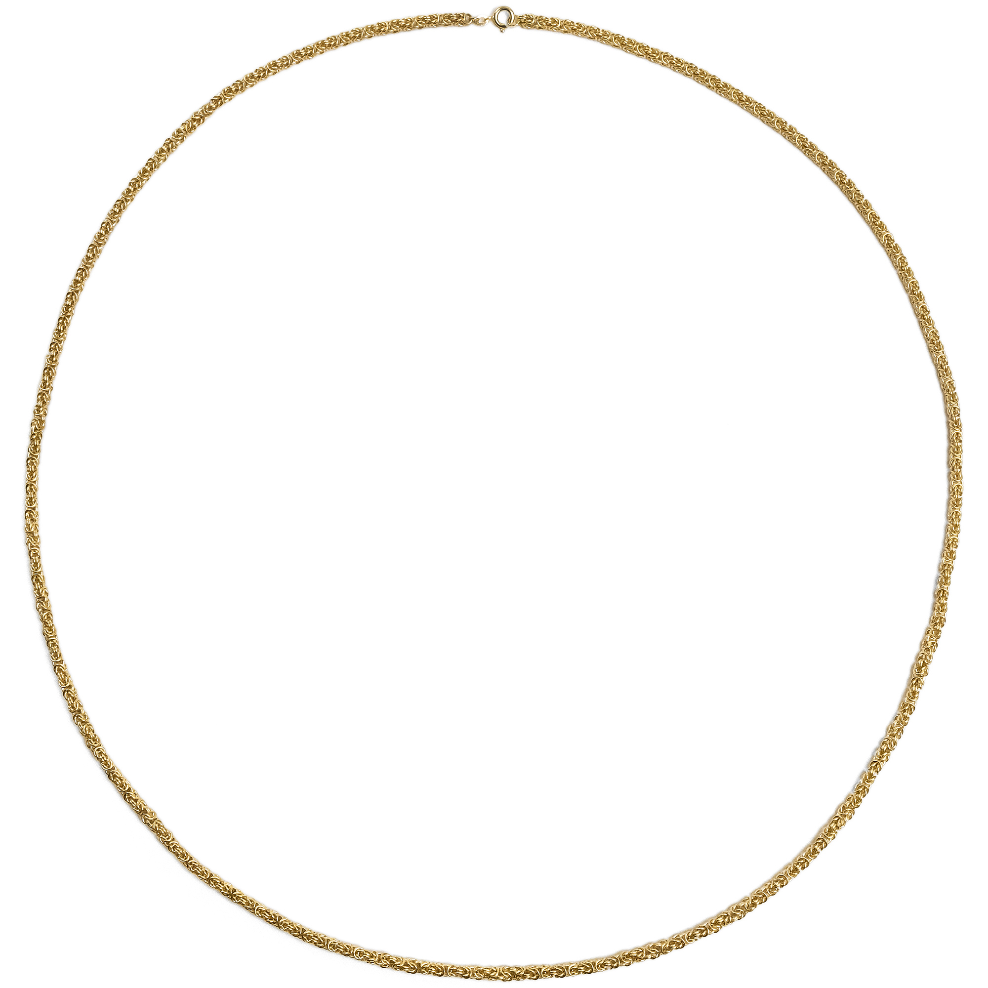 Long Vintage Gold Byzantine Chain Necklace, Germany c. 1985