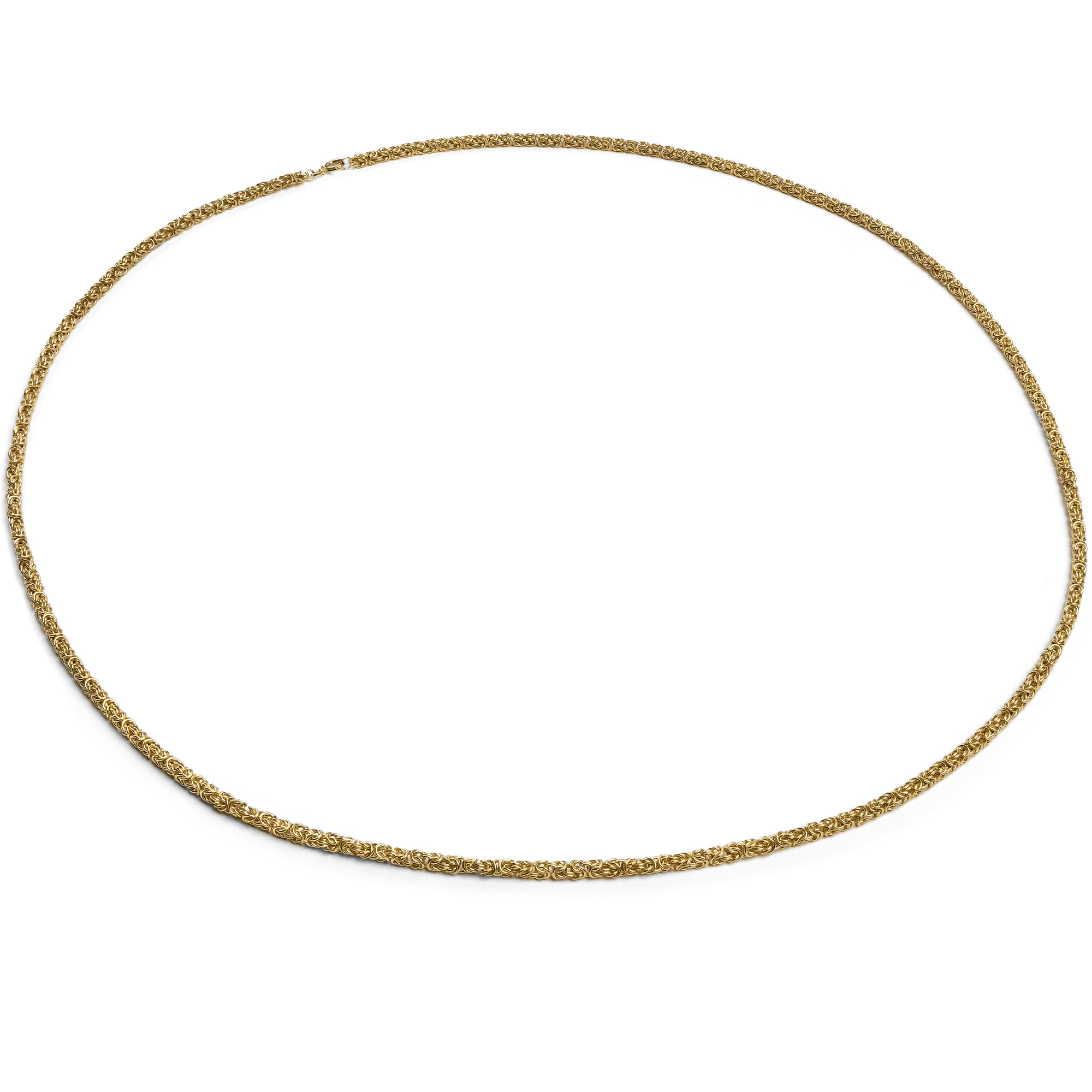 Long Vintage Gold Byzantine Chain Necklace, Germany c. 1985