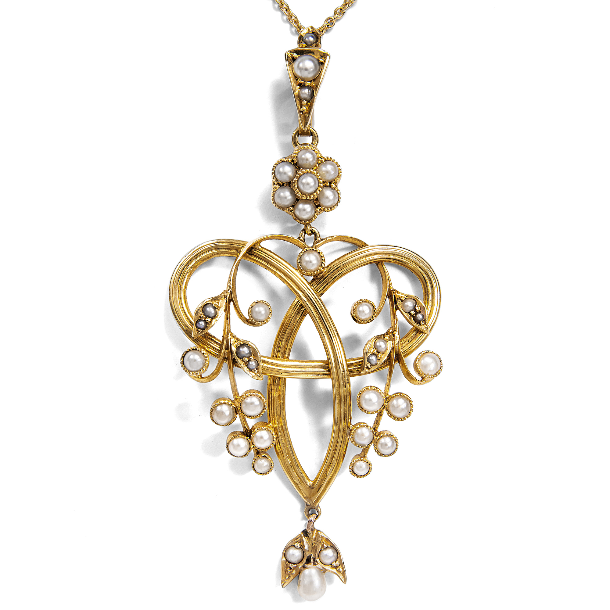 Antique Gold Pendant with Seed Pearls, Great Britain c. 1905