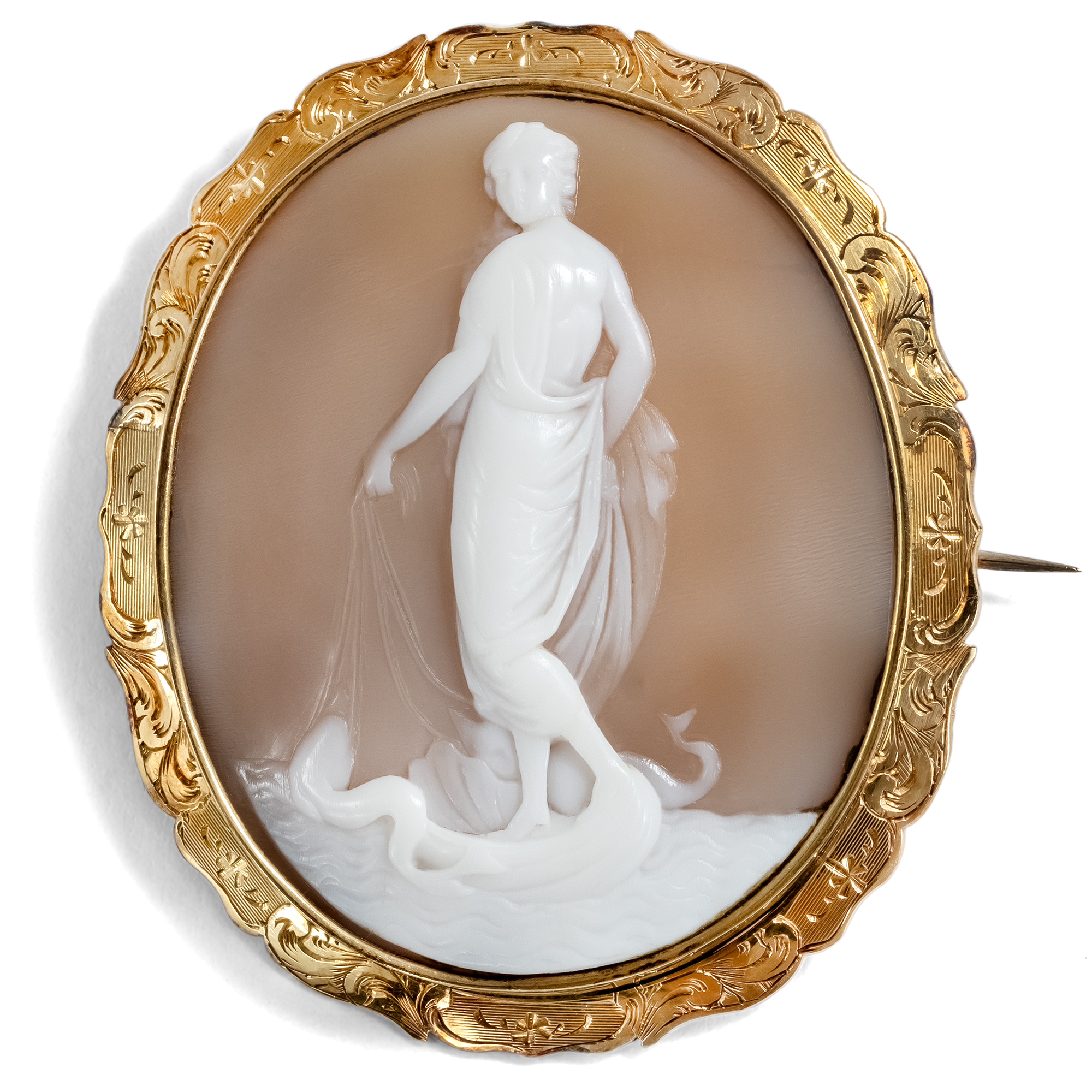 Fine Antique Shell Cameo in Gold, c. 1860