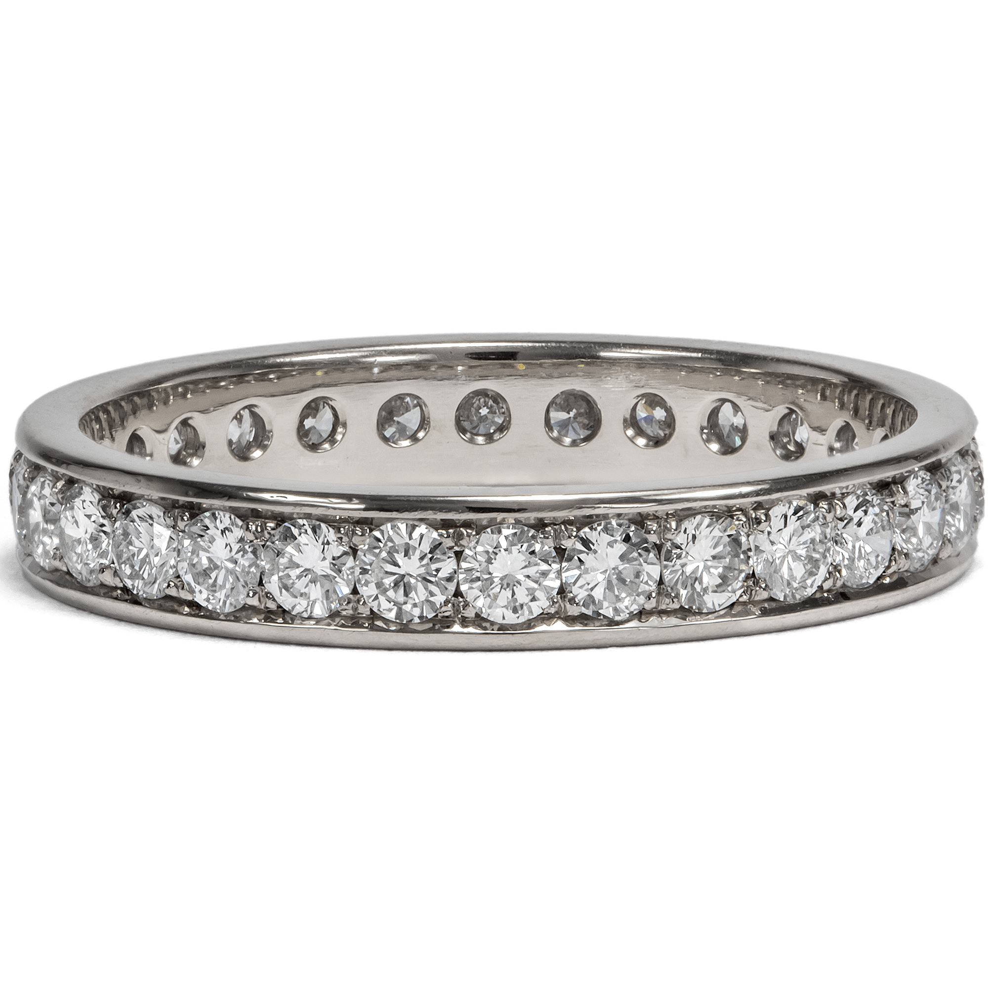 Vintage Memory Ring with 0.90 ct Diamonds In White Gold, c. 2000