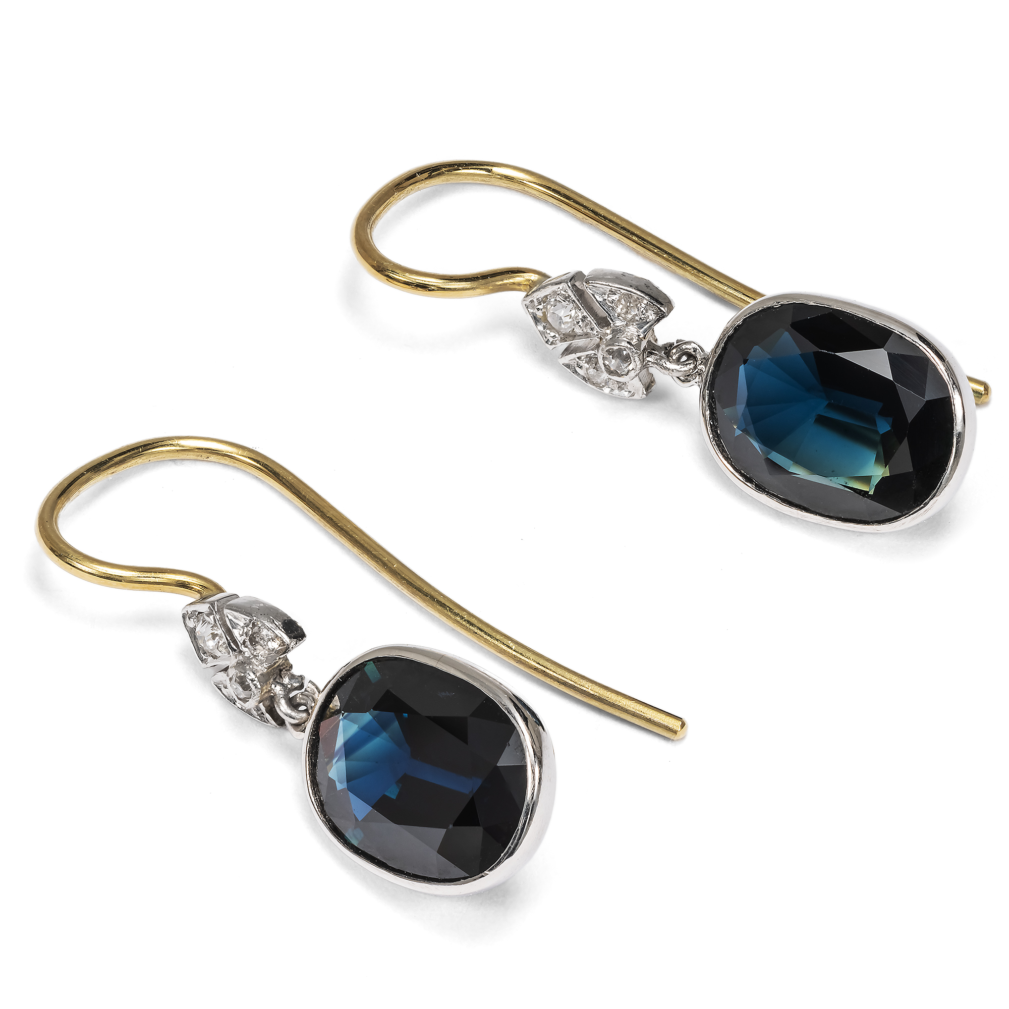 Chic Sapphire and Diamond Earrings, Mariage, c. 1925/2023