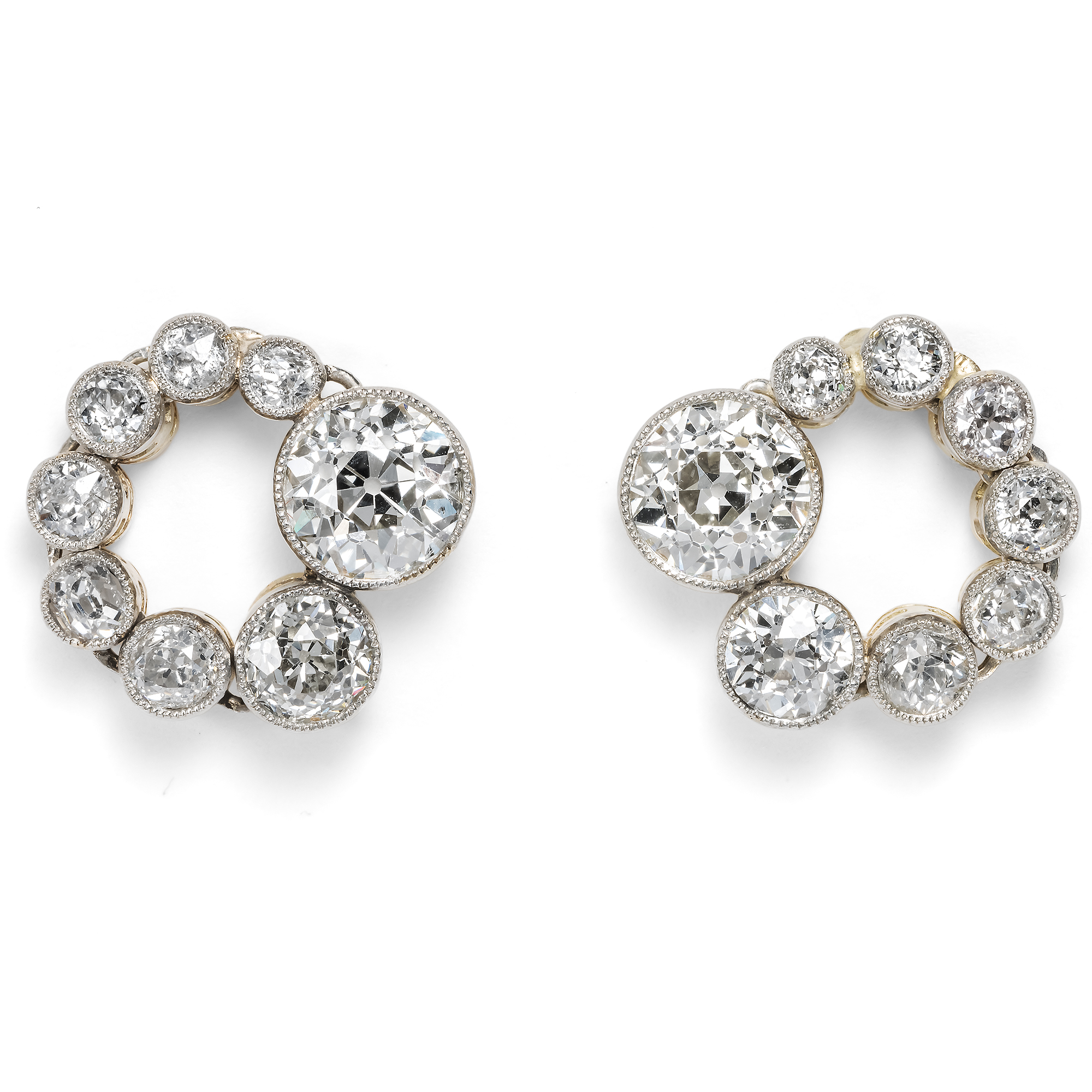 Earrings Made From Antique Diamonds of the Belle Époque, Around 1910 & Later