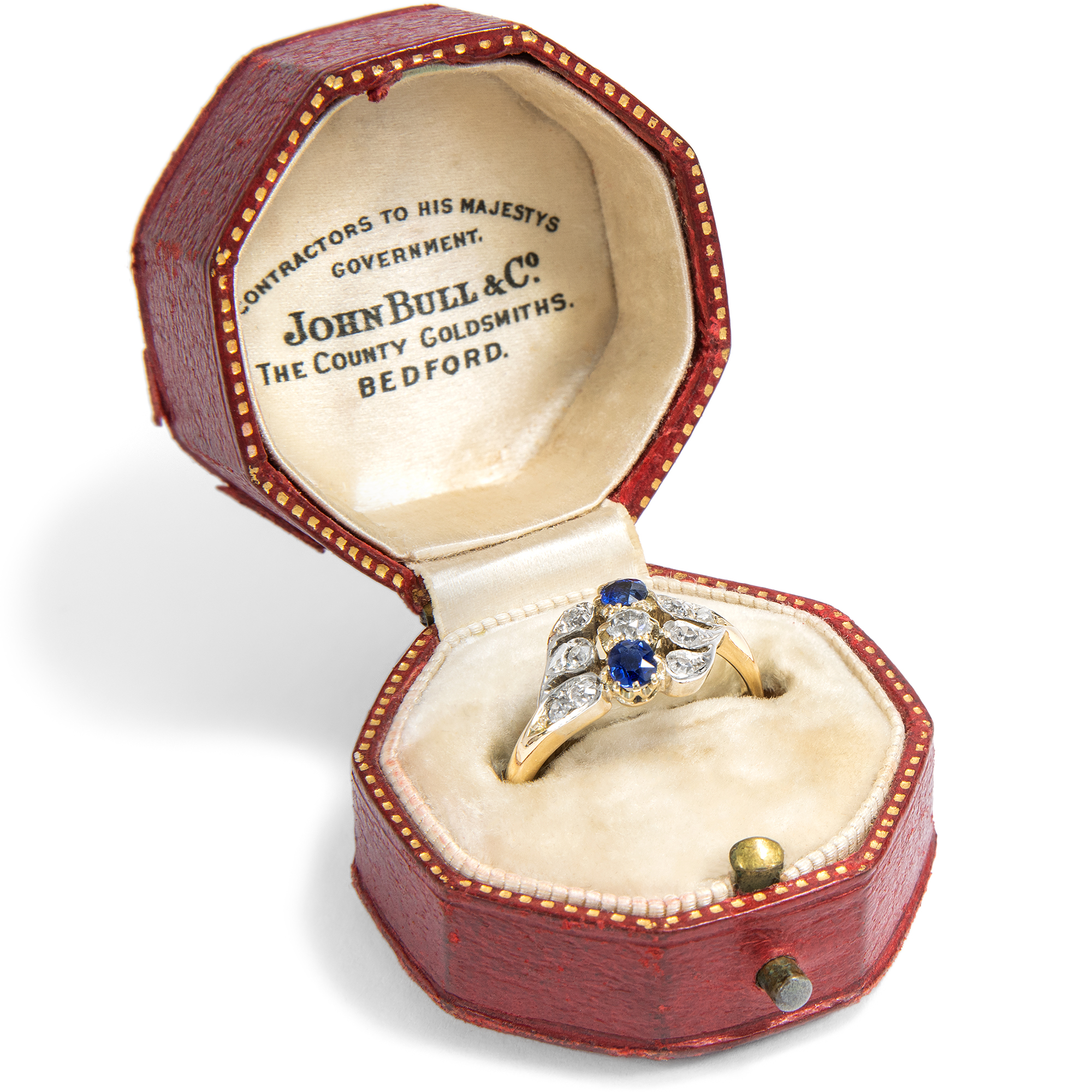 Antiker Ring mit Saphiren & Diamanten in Silber & Gold, um 1905 Antiker Ring mit Saphiren & Diamanten in Silber & Gold, um 1905