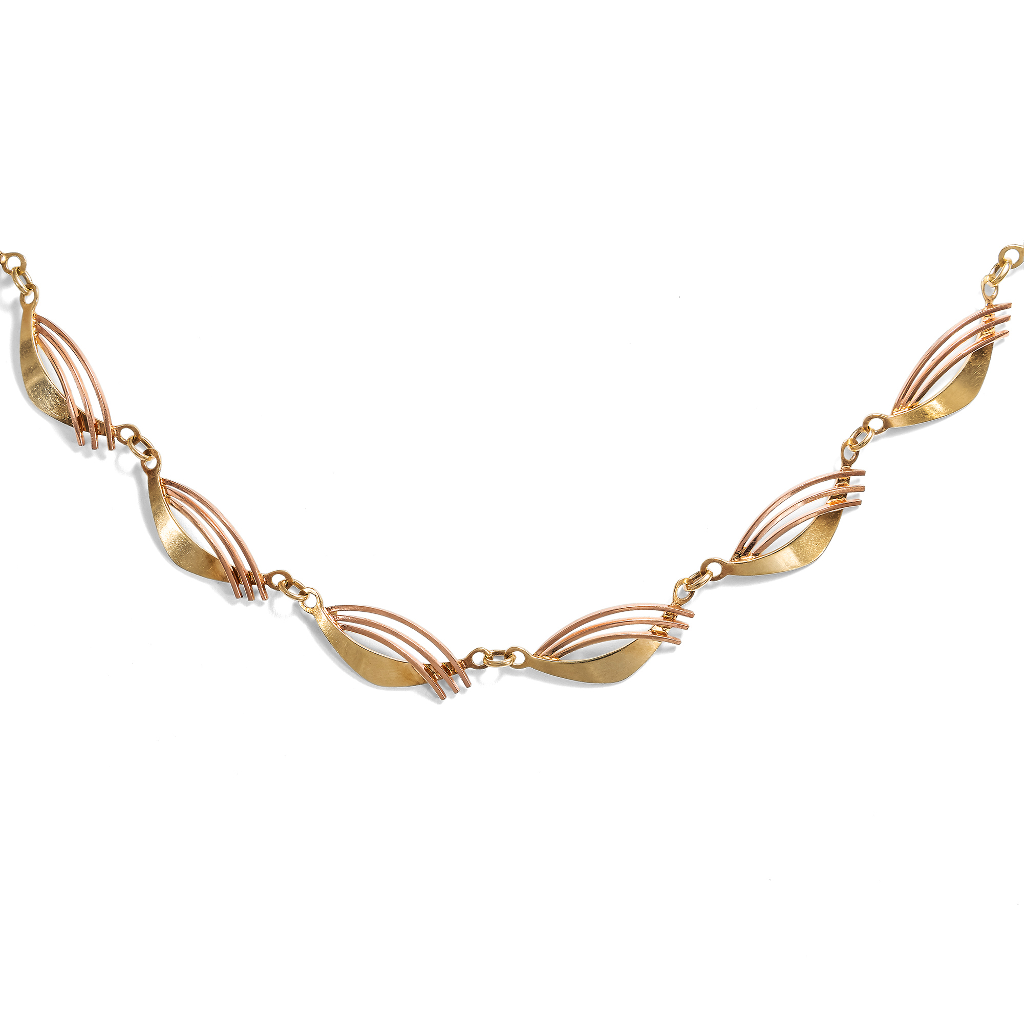 Vintage Necklace in Two-Coloured Gold by Andreas Daub, Germany c. 1955
