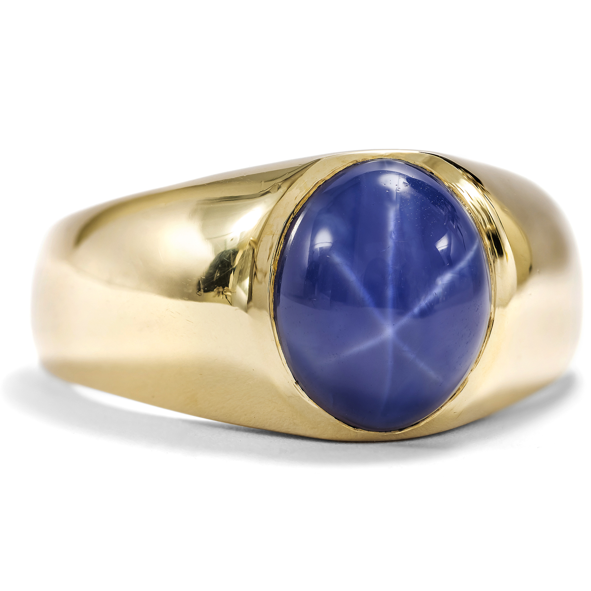 Vintage Gold Ring with Synthetic Star Sapphire, c. 1970