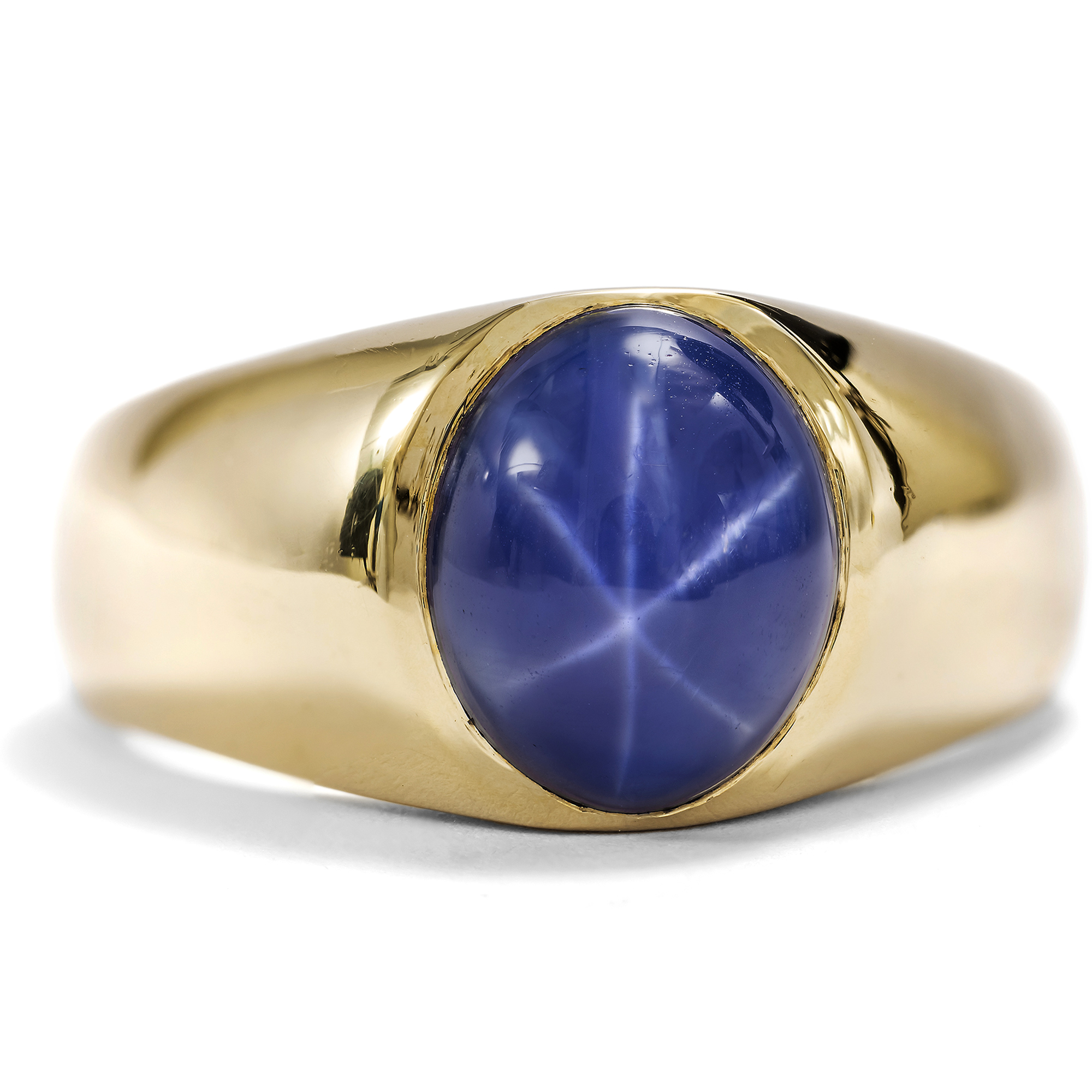 Vintage Gold Ring with Synthetic Star Sapphire, c. 1970