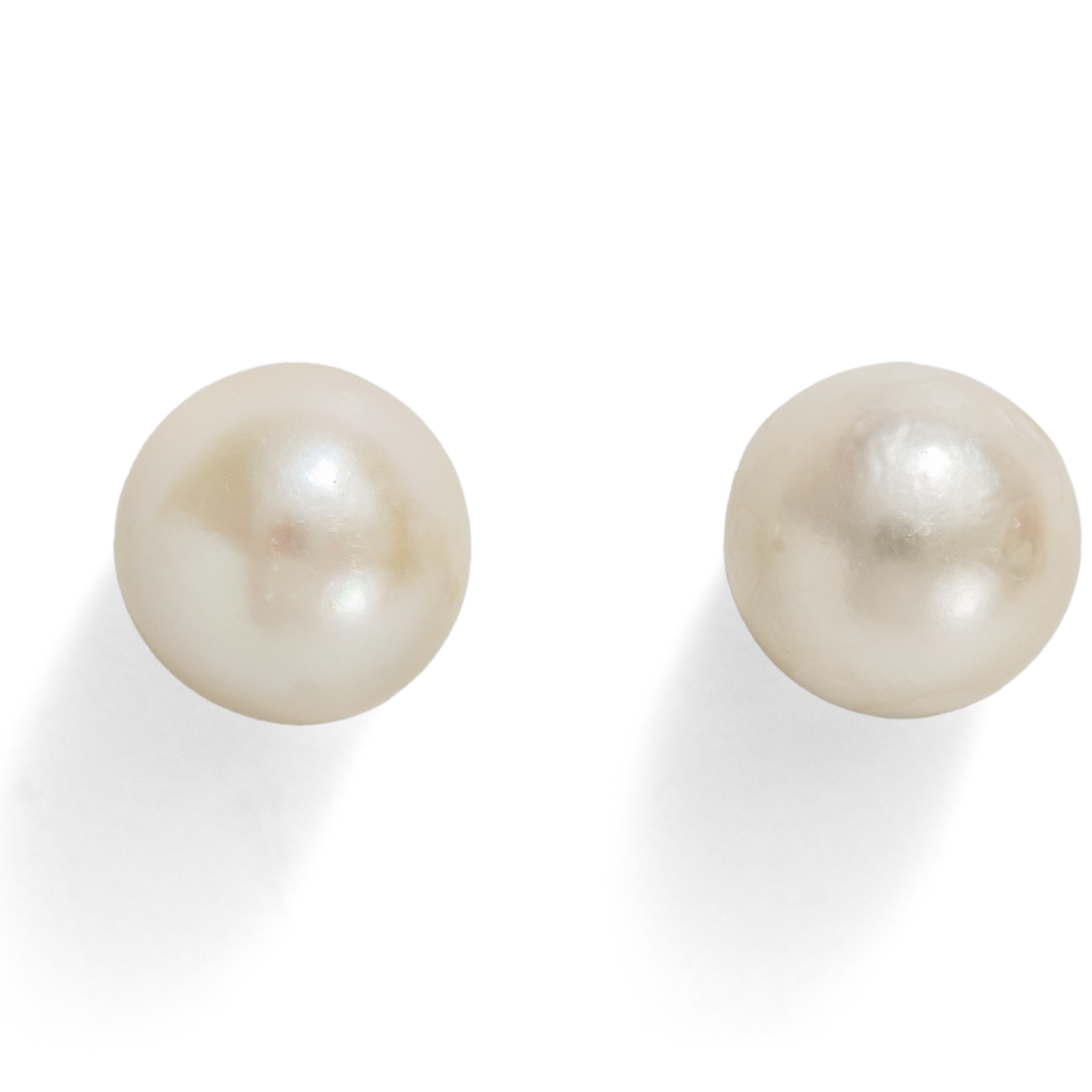 Vintage Earrings with Large Akoya Cultured Pearls in White Gold, c. 1960