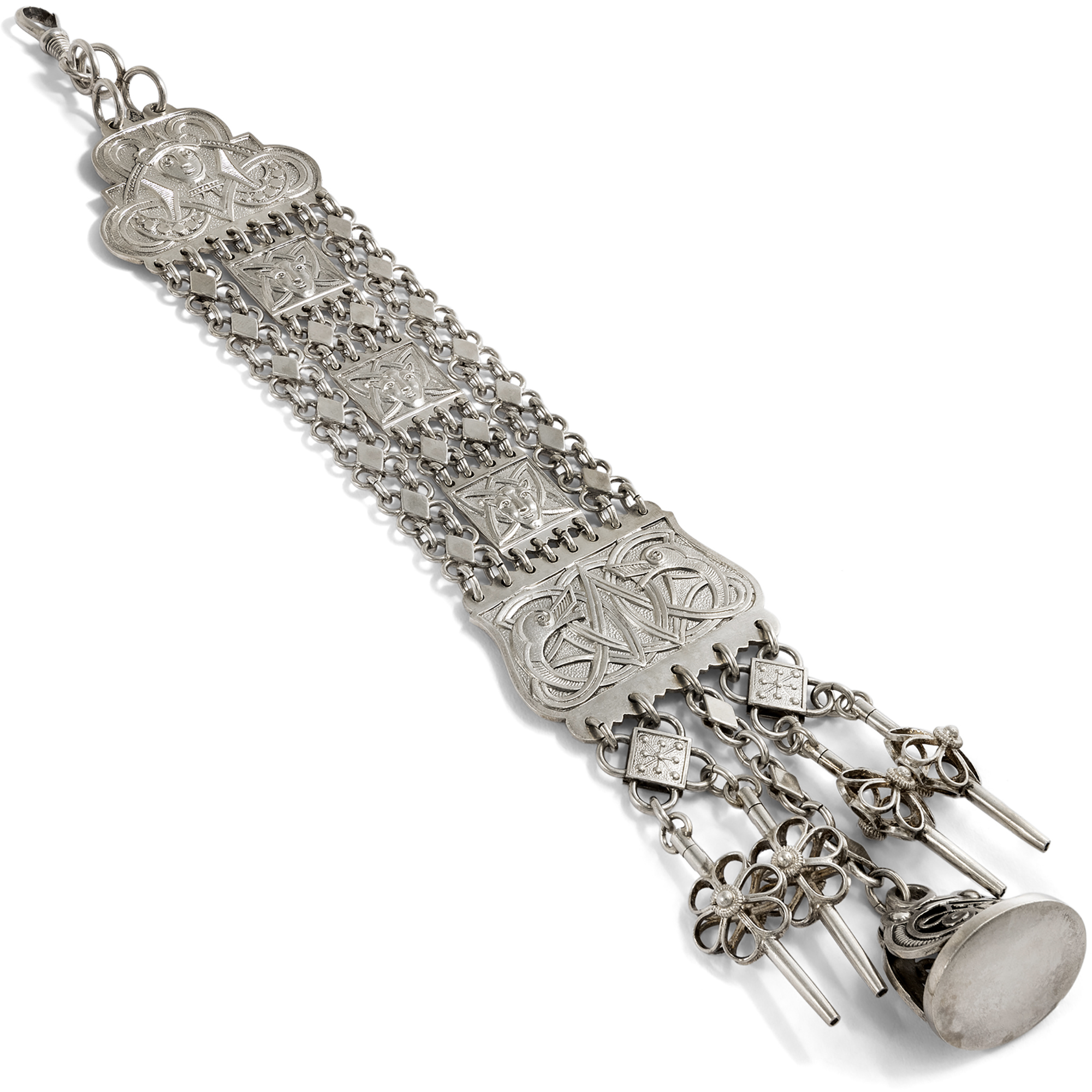 Antique silver chatelaine by David-Andersen, Olso Around 1910
