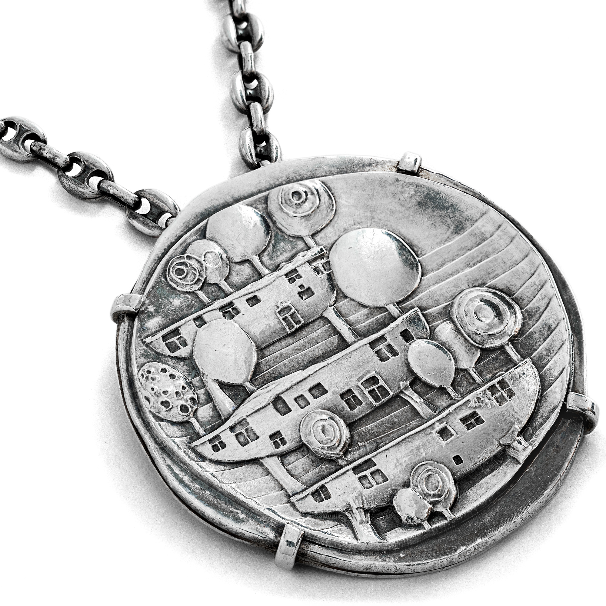 Silver Medal by Friedensreich Hundertwasser as a Pendant, Vienna 1978