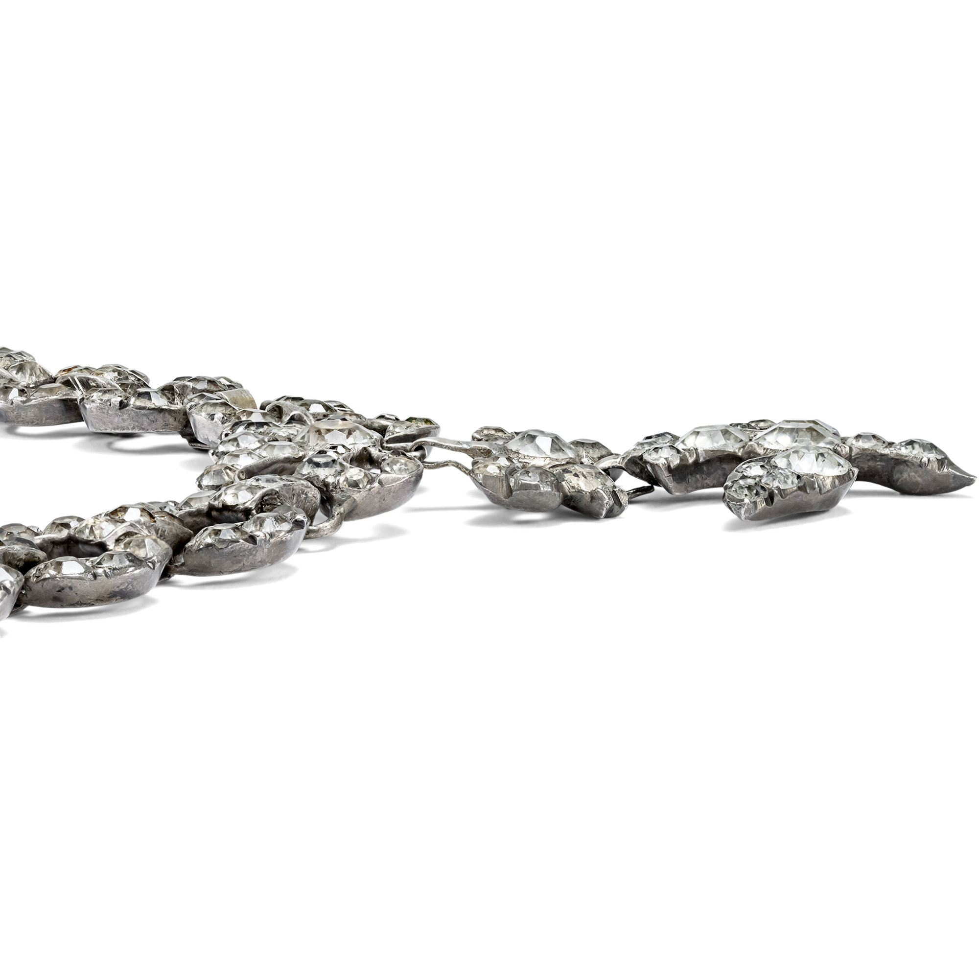 Antikes „Collier Yvetot“ aus Strass in Silber, Frankreich, spätes 19. Jh. Antikes „Collier Yvetot“ aus Strass in Silber, Frankreich, spätes 19. Jh.