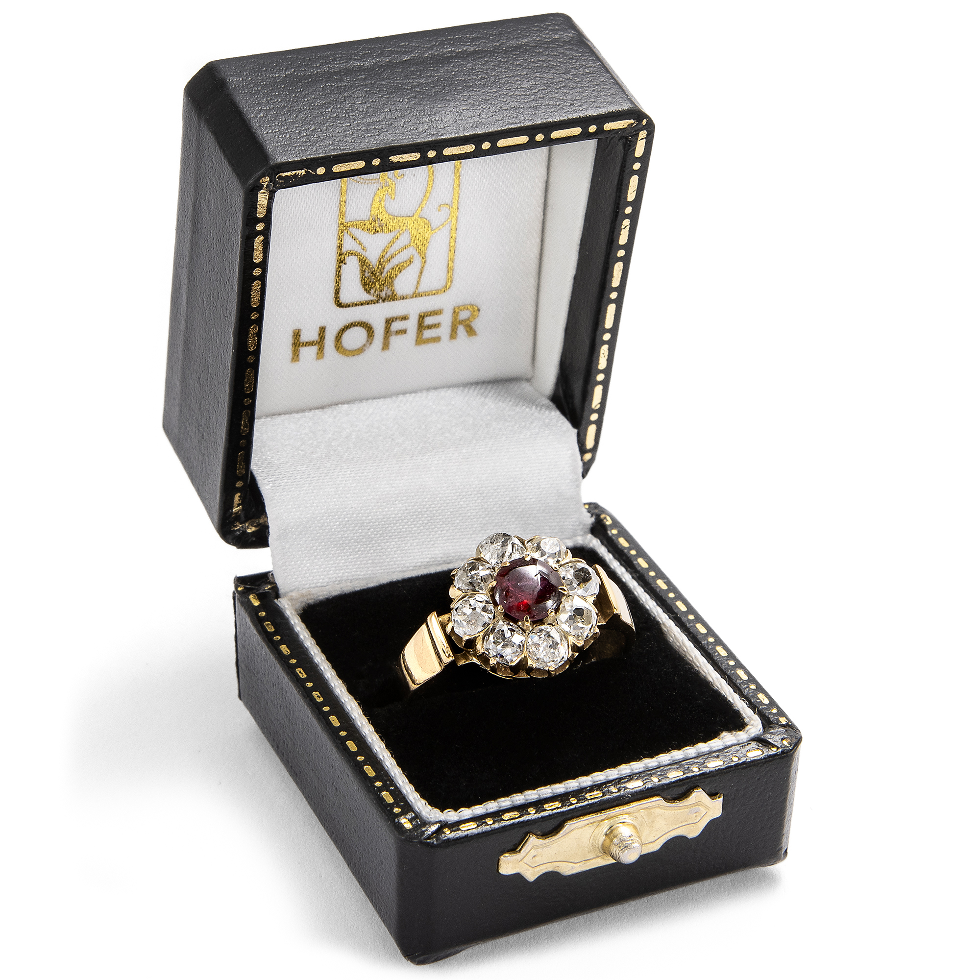 Kraftvoller Ring mit unbehandeltem Rubin & Diamanten in Gold, um 1890 & um 1935 Kraftvoller Ring mit unbehandeltem Rubin & Diamanten in Gold, um 1890 & um 1935