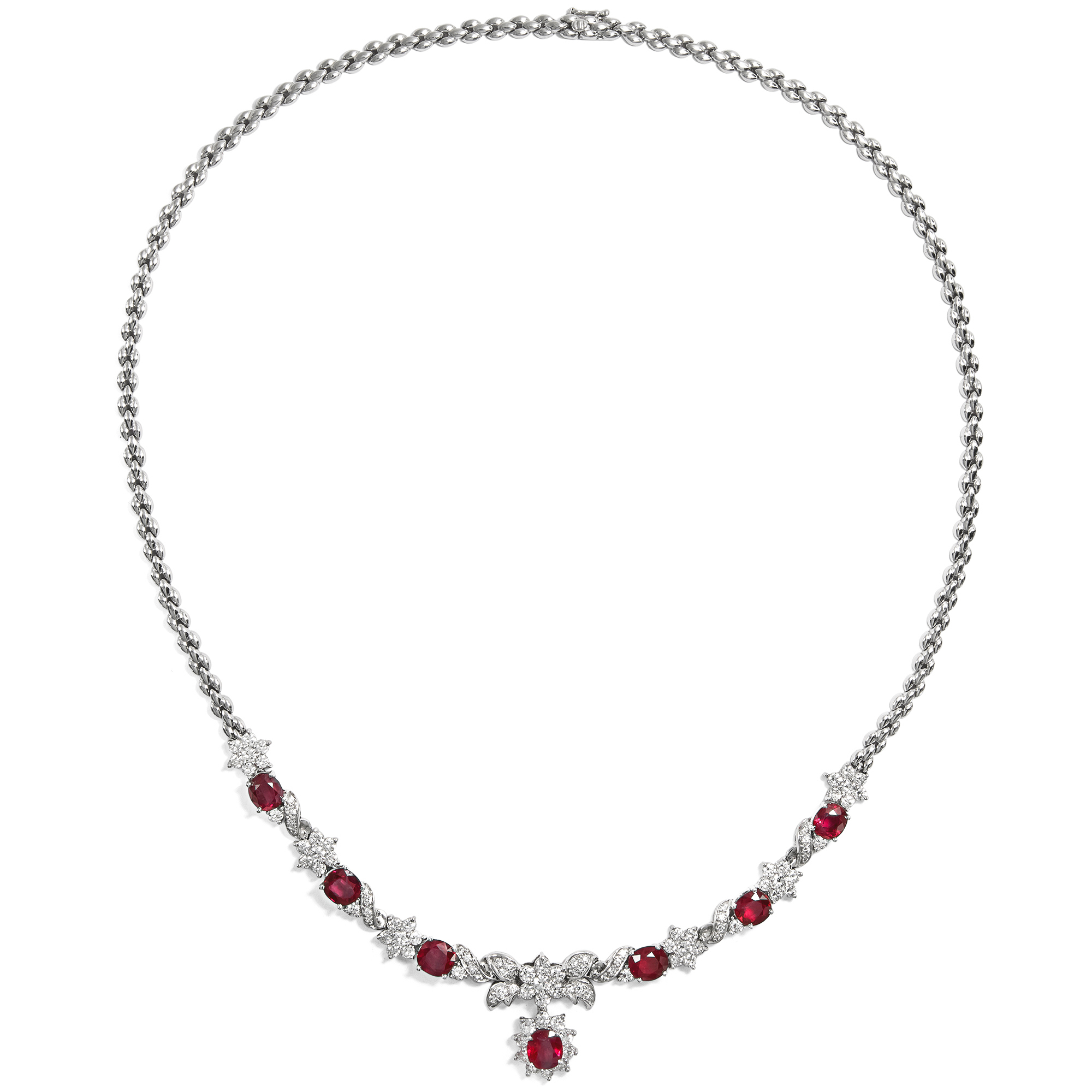 Delicate Burmese Ruby and Diamond Necklace, Chow Tai Fook, Hong Kong, c. 2010