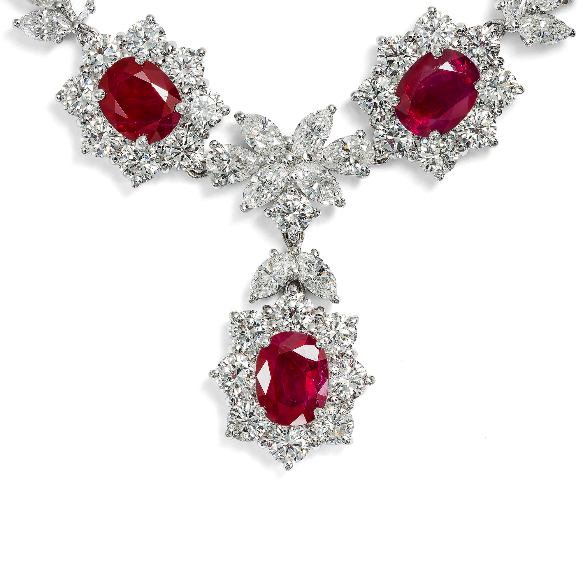 Modern Burmese Ruby and Diamond Necklace, Chow Tai Fook, Hong Kong, c. 2010