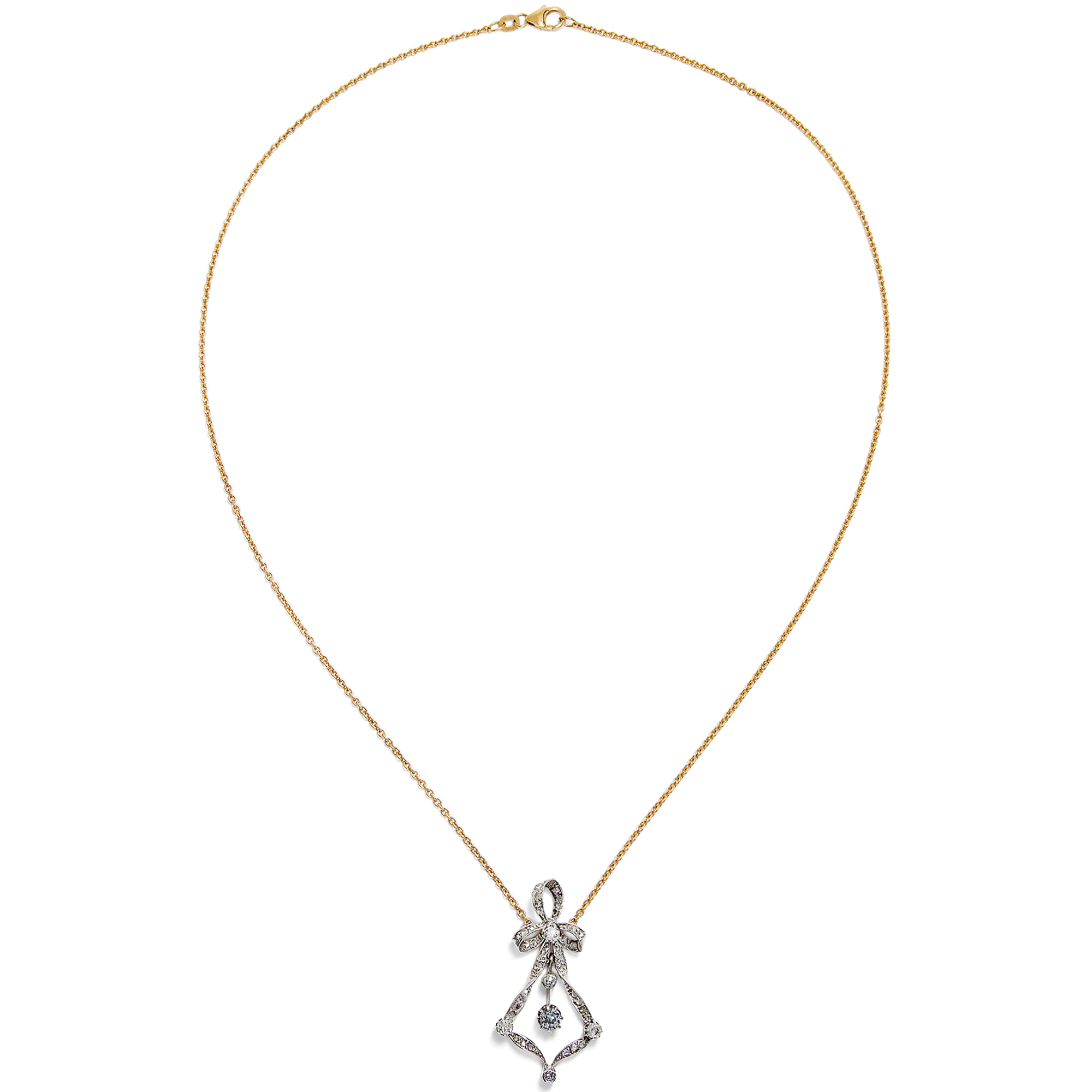 Collier der Belle Époque mit natürlichem „fancy blue“ Diamant, um 1905 Collier der Belle Époque mit natürlichem „fancy blue“ Diamant, um 1905