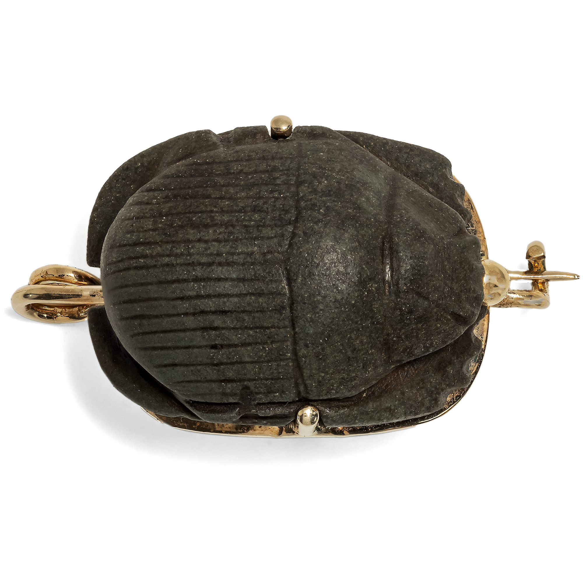 Antique Gold Brooch with a Carved Scarab, c. 1900