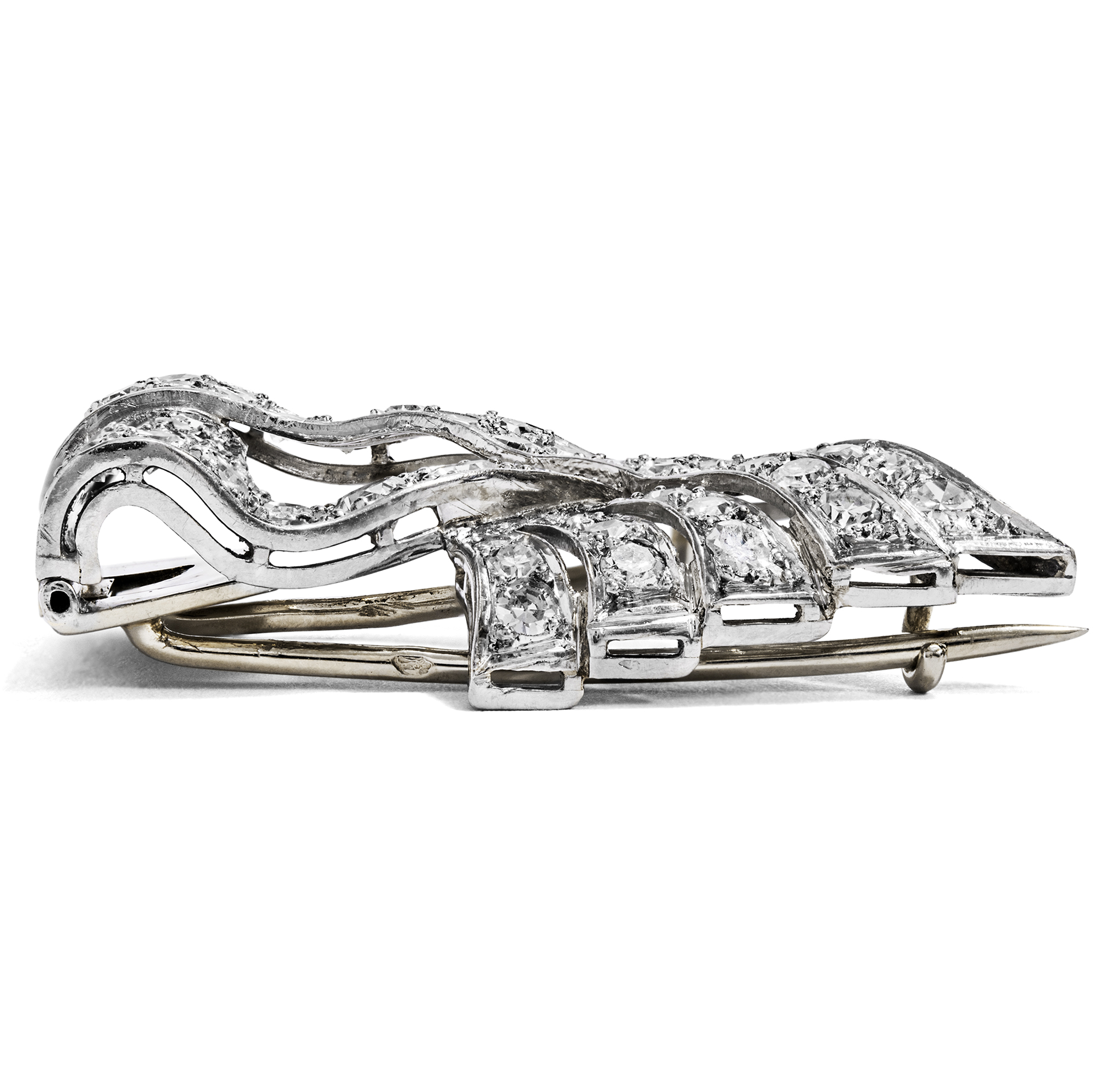 New Accents • Elegant Art Déco Clip with Diamonds in