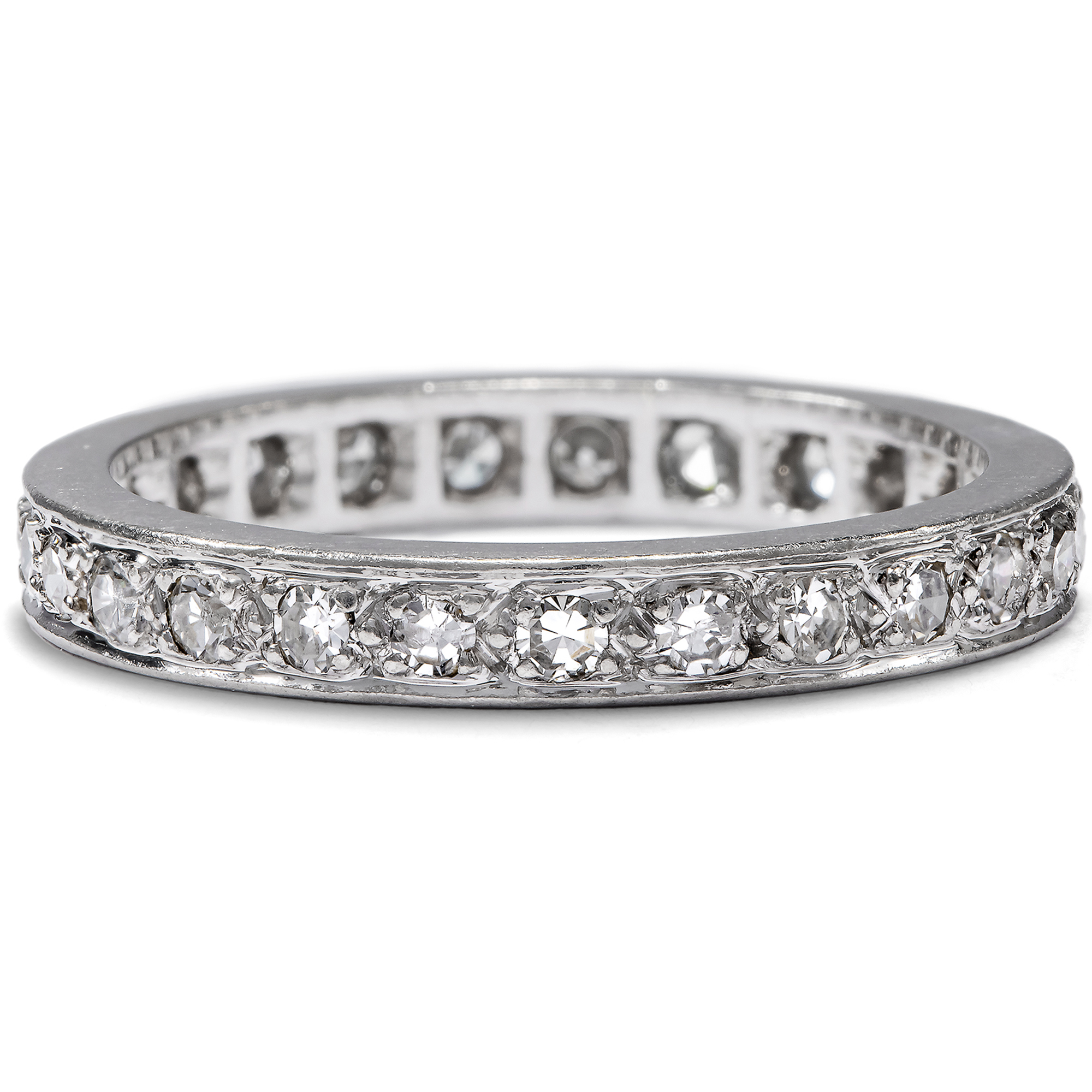 Vintage Memory Ring with 0.62 ct Diamonds in Platinum, RW 53, Paris c. 1960