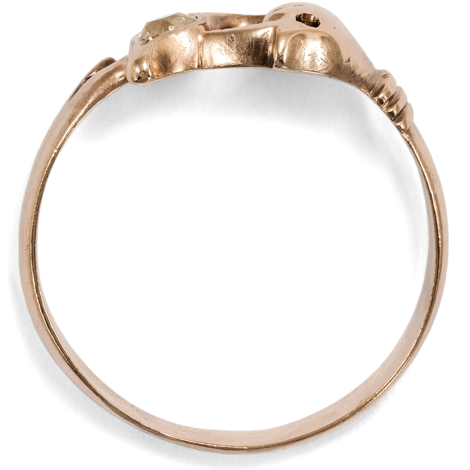 Witziger Ring des Biedermeier mit gelbem Diamanten in Gold, um 1830 Witziger Ring des Biedermeier mit gelbem Diamanten in Gold, um 1830