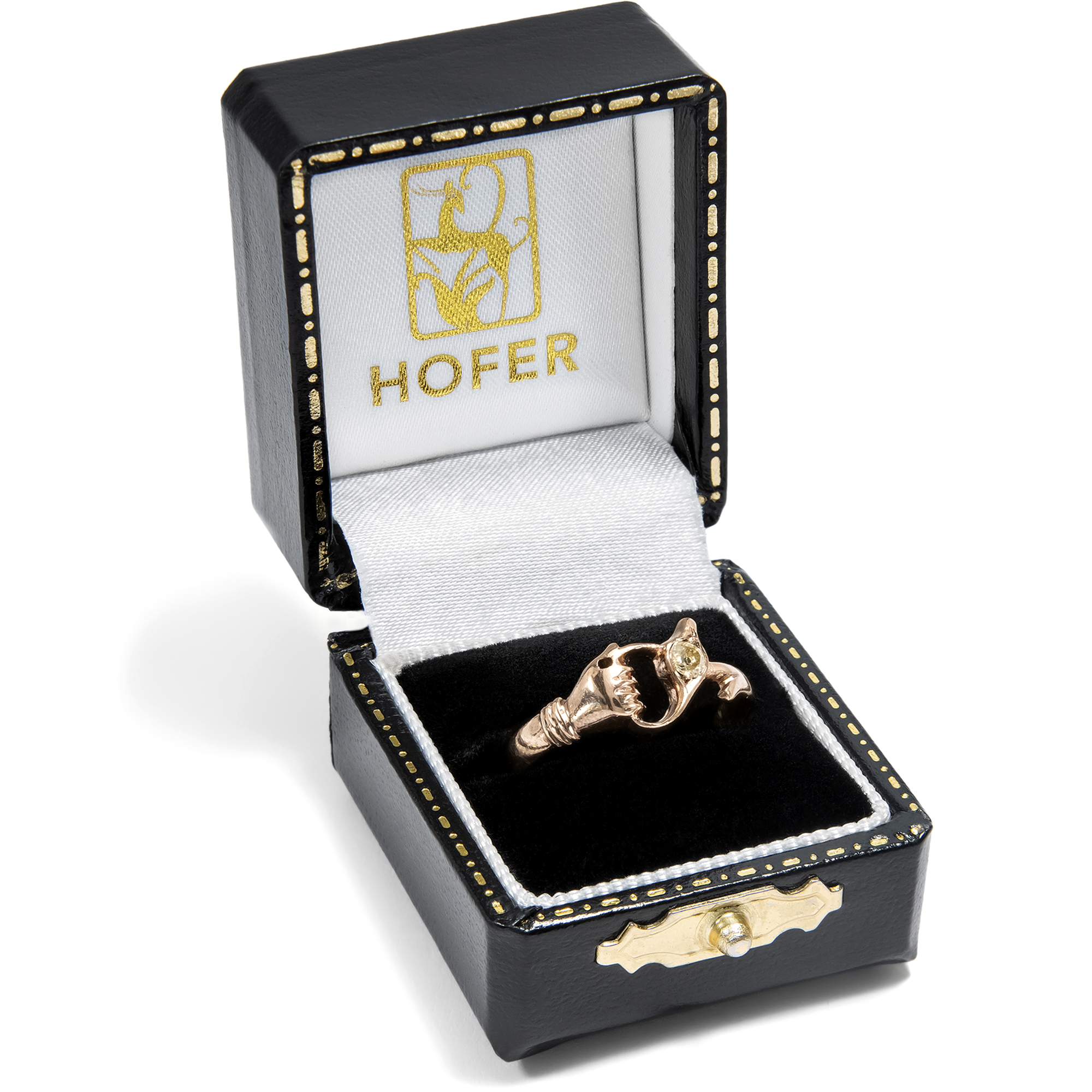 Witziger Ring des Biedermeier mit gelbem Diamanten in Gold, um 1830 Witziger Ring des Biedermeier mit gelbem Diamanten in Gold, um 1830