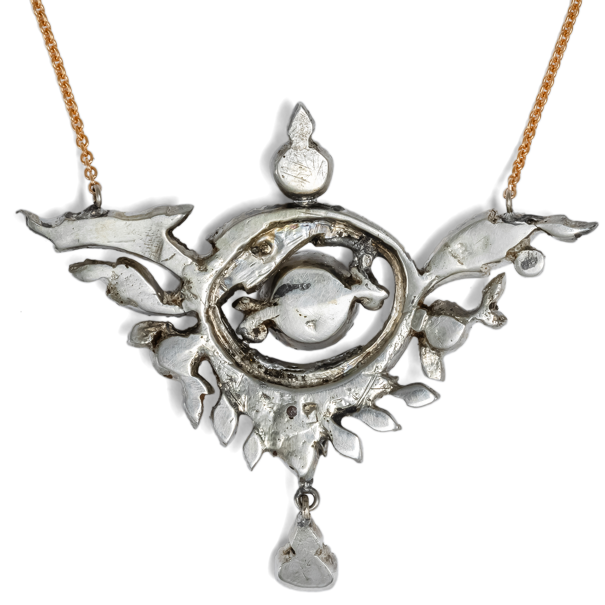 Festliches Collier aus einem antiken Diamantelement in Silber & Rotgold, 1880 & später Festliches Collier aus einem antiken Diamantelement in Silber & Rotgold, 1880 & später