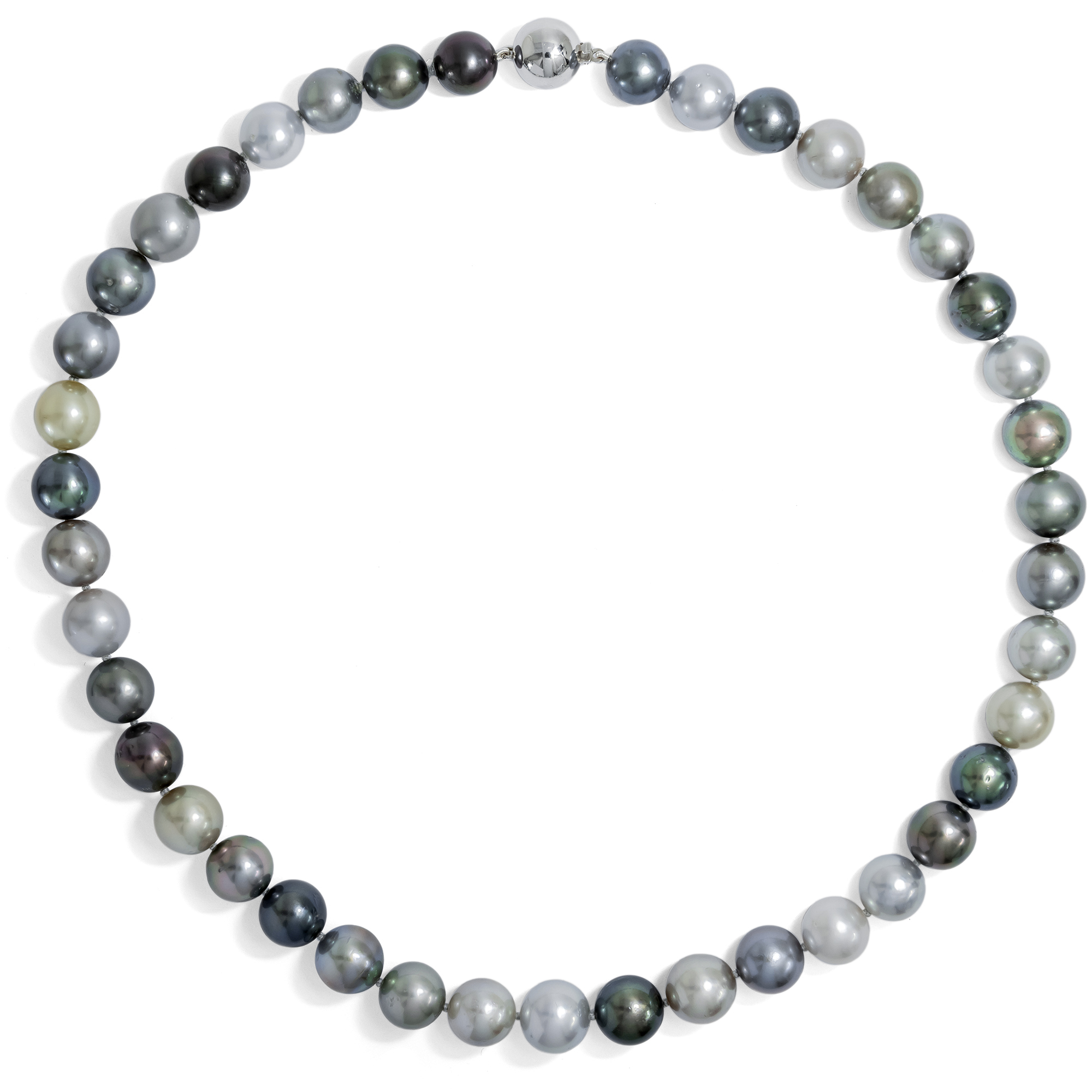 Hochwertiges Collier aus Tahiti-Zuchtperlen von Schoeffel, um 2000 Hochwertiges Collier aus Tahiti-Zuchtperlen von Schoeffel, um 2000