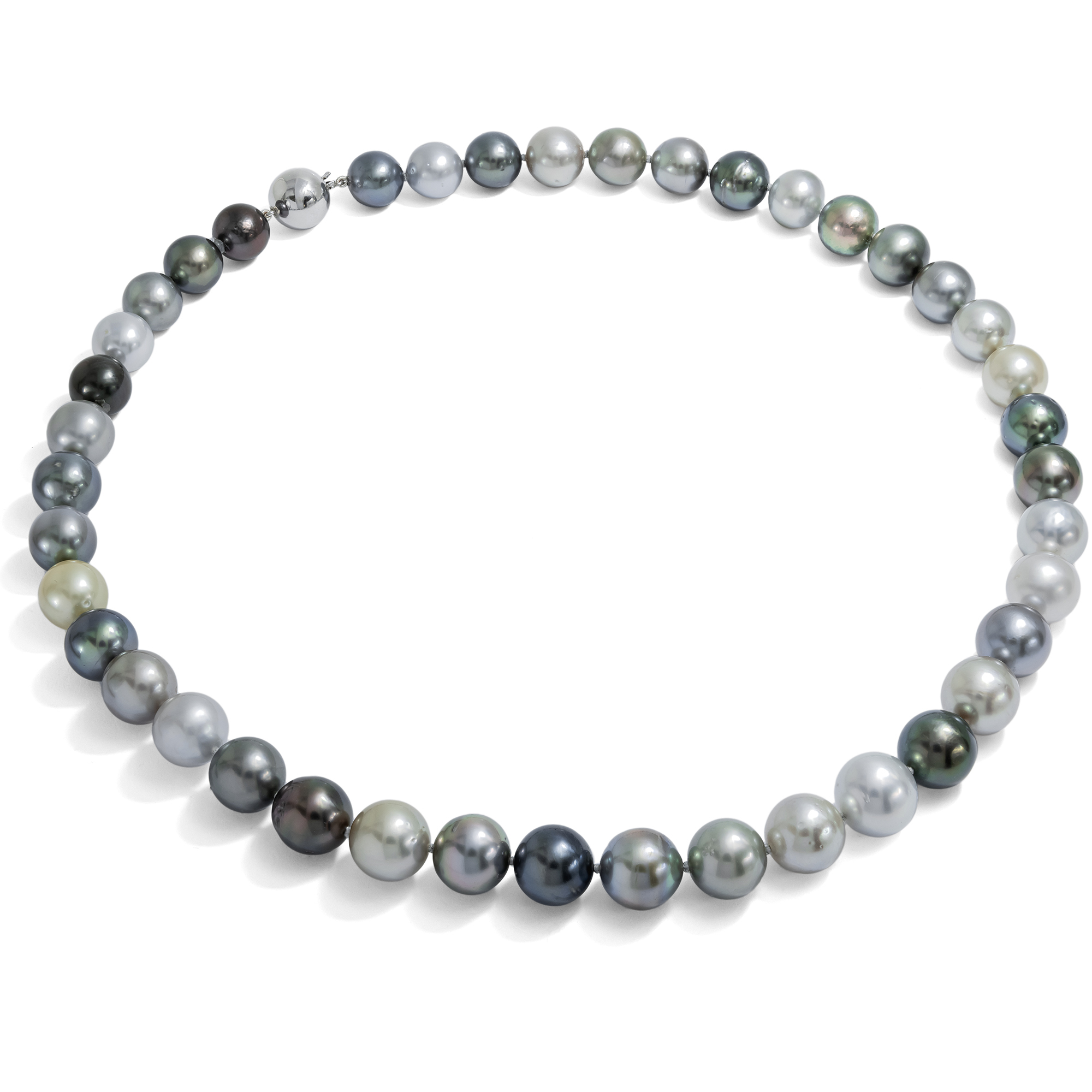 Hochwertiges Collier aus Tahiti-Zuchtperlen von Schoeffel, um 2000 Hochwertiges Collier aus Tahiti-Zuchtperlen von Schoeffel, um 2000