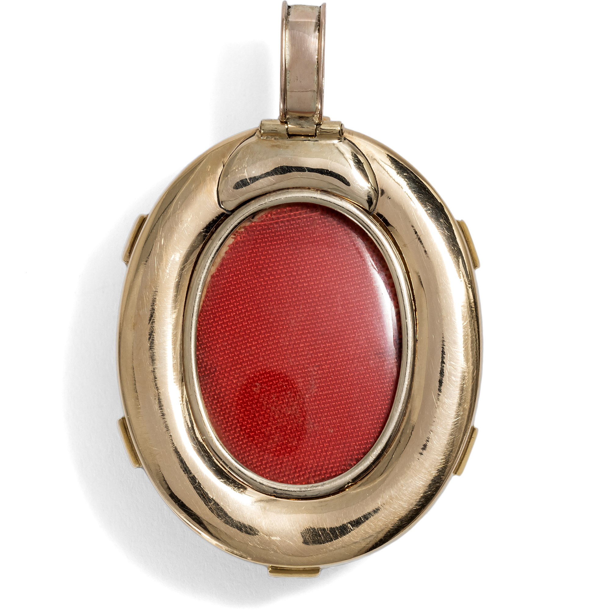 Großer antiker Medaillon-Anhänger mit Streifenachat & Perlen in Gold, um 1865 Großer antiker Medaillon-Anhänger mit Streifenachat & Perlen in Gold, um 1865