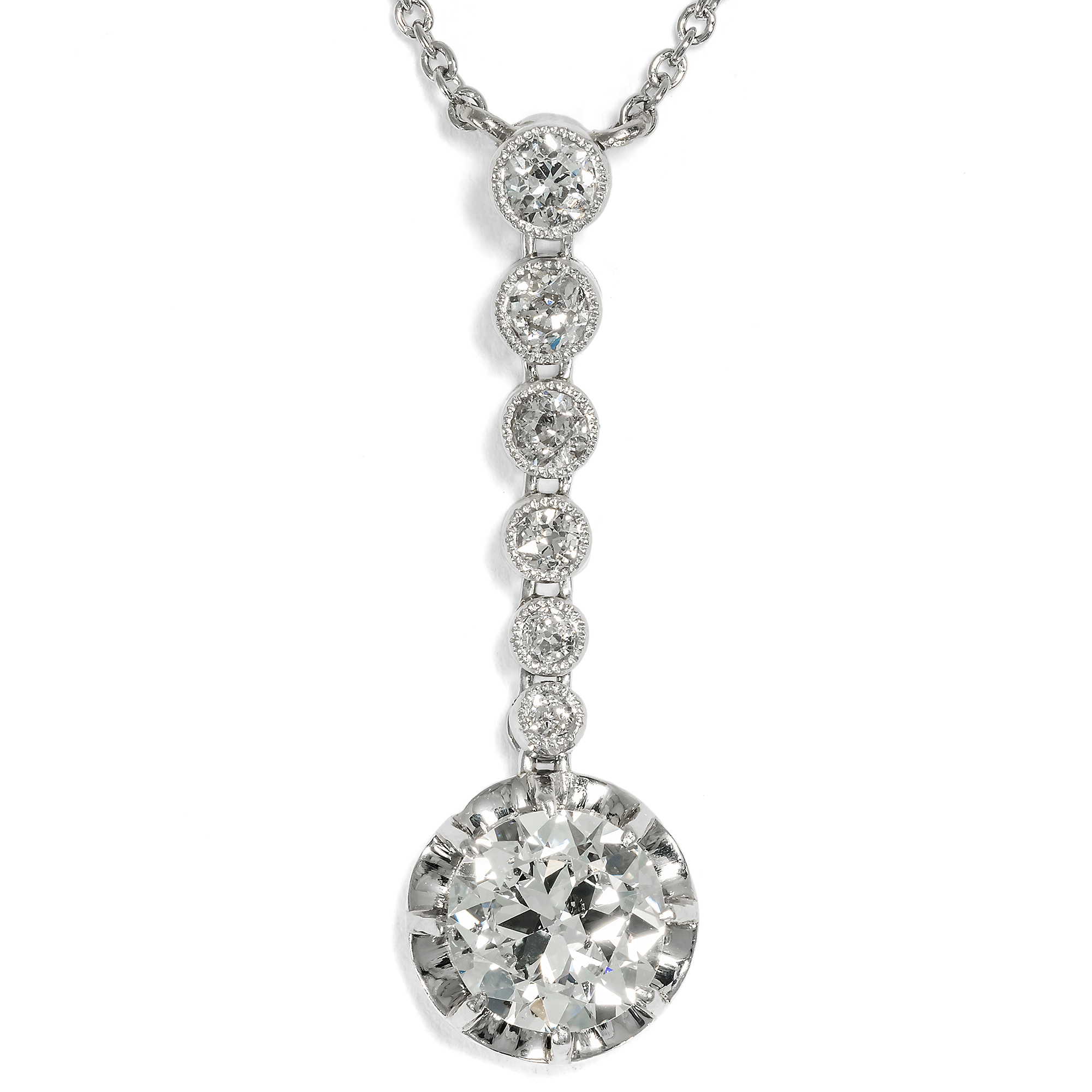 Fine Diamond Necklace in Platinum, German, c. 1910 & later