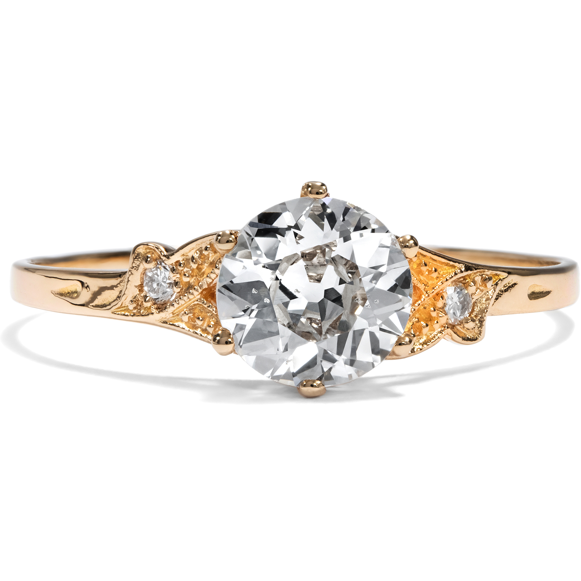 Ungetragener Ring mit 0,78 ct Altschliff-Diamant aus unserer Werkstatt