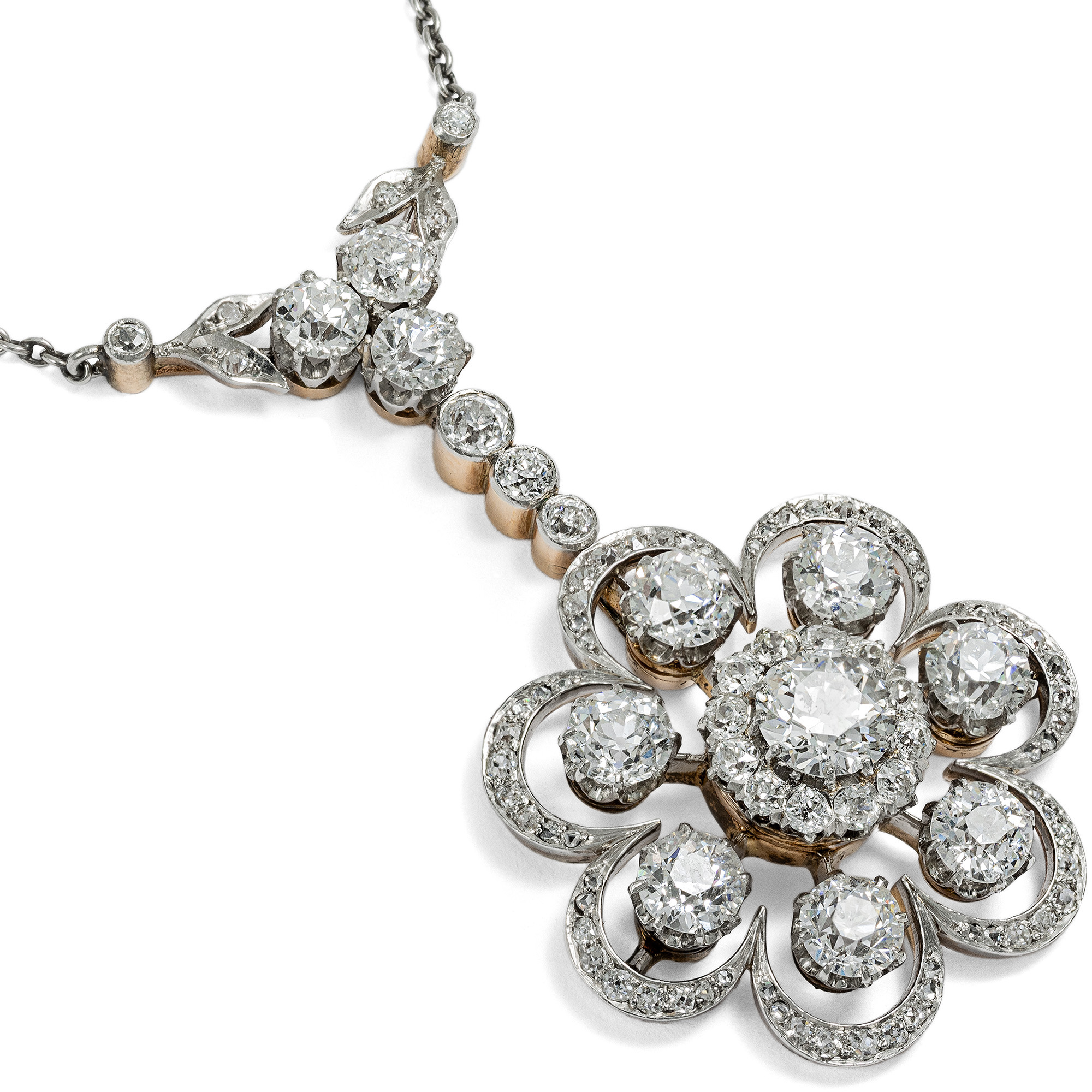 Exquisite Belle Époque Diamond and Platinum Necklace, c. 1905