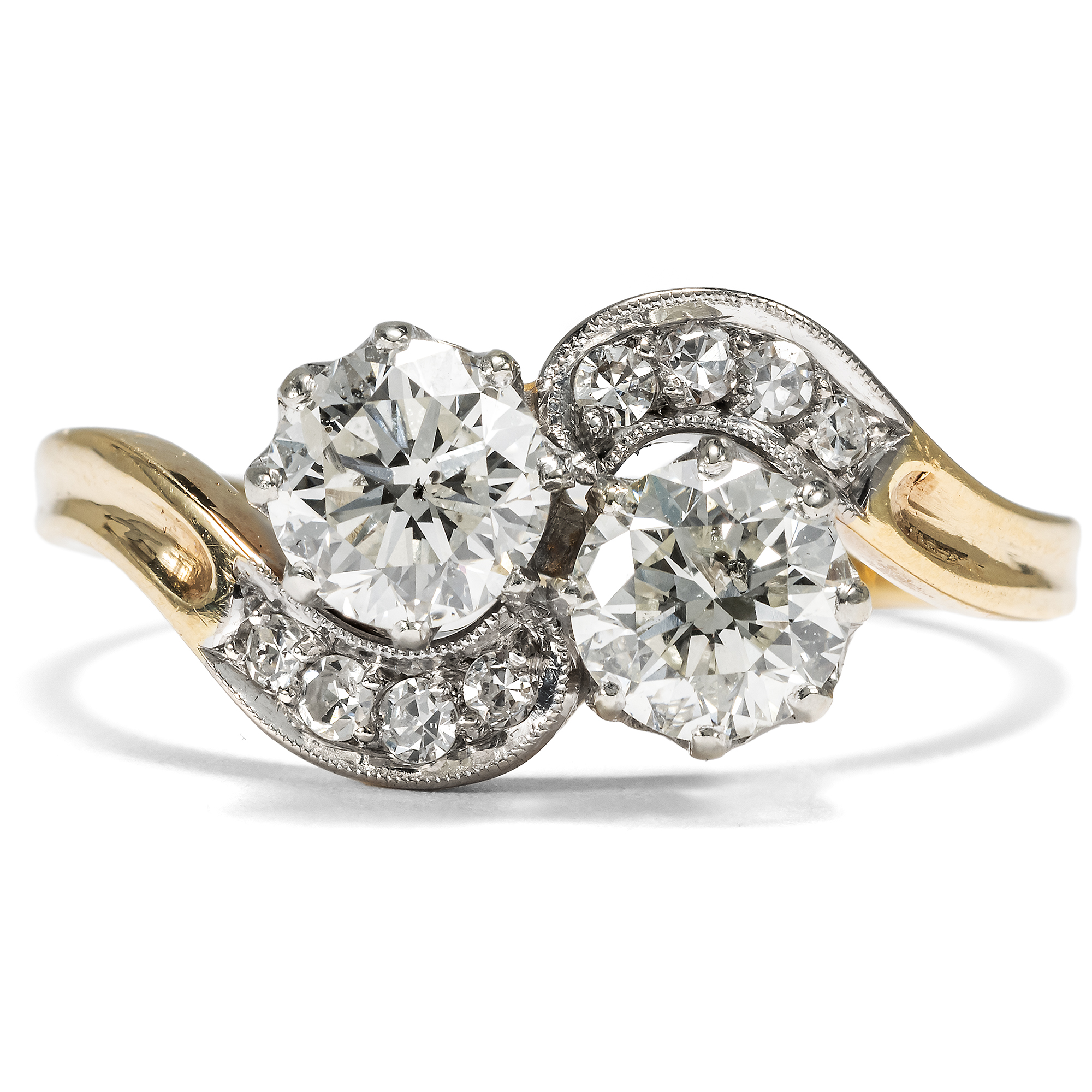 Vintage „Toi-et-Moi“-Ring mit 1,36 ct Diamanten, um 1950