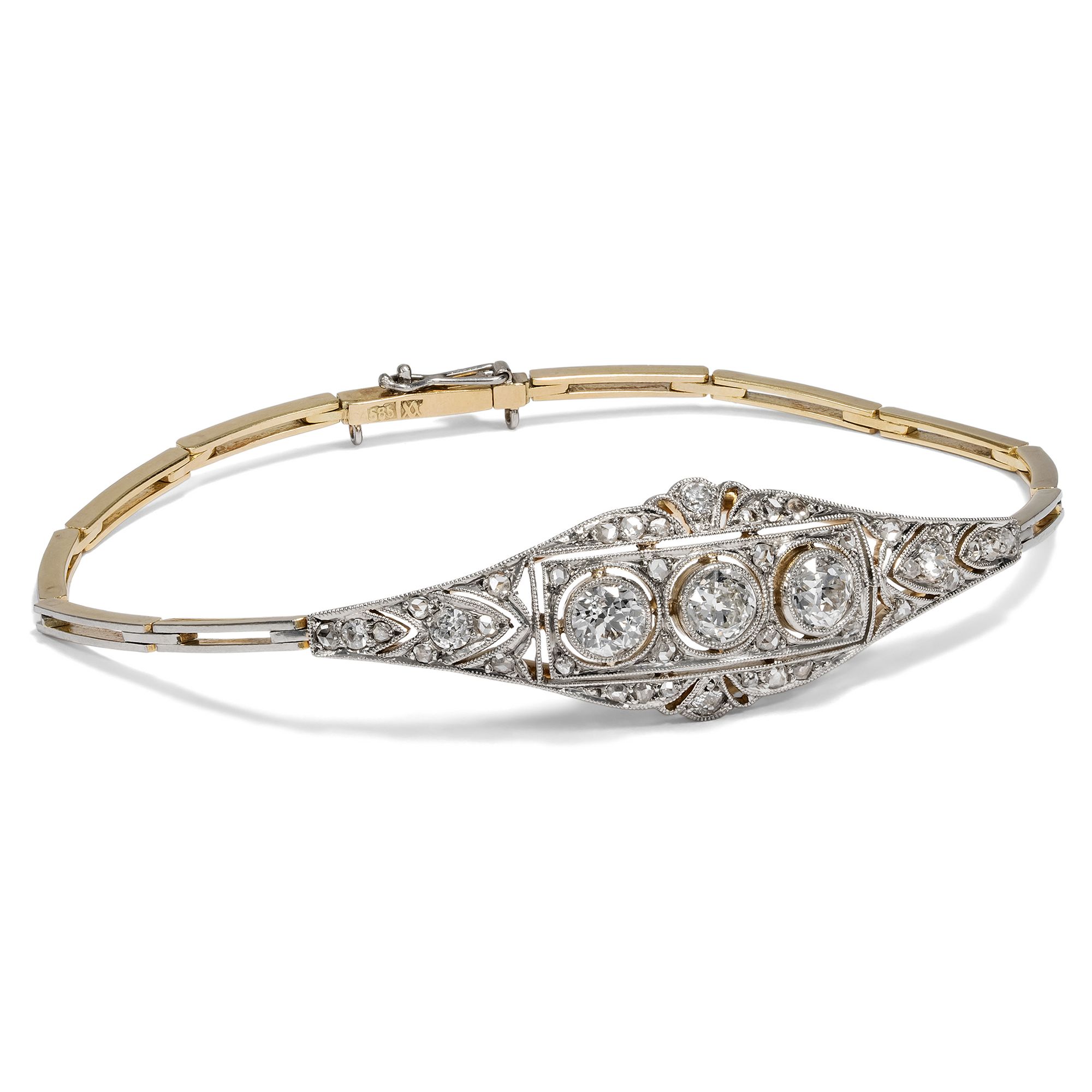 Antique Diamond Bracelet in Platinum & Gold by Wilhelm Müller, Berlin 1920s