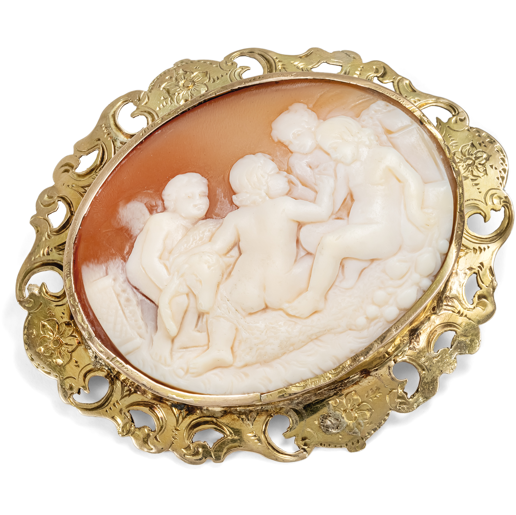 Muschelkamee nach Rubens, gefasst in Gold, Niederlande um 1950 Muschelkamee nach Rubens, gefasst in Gold, Niederlande um 1950