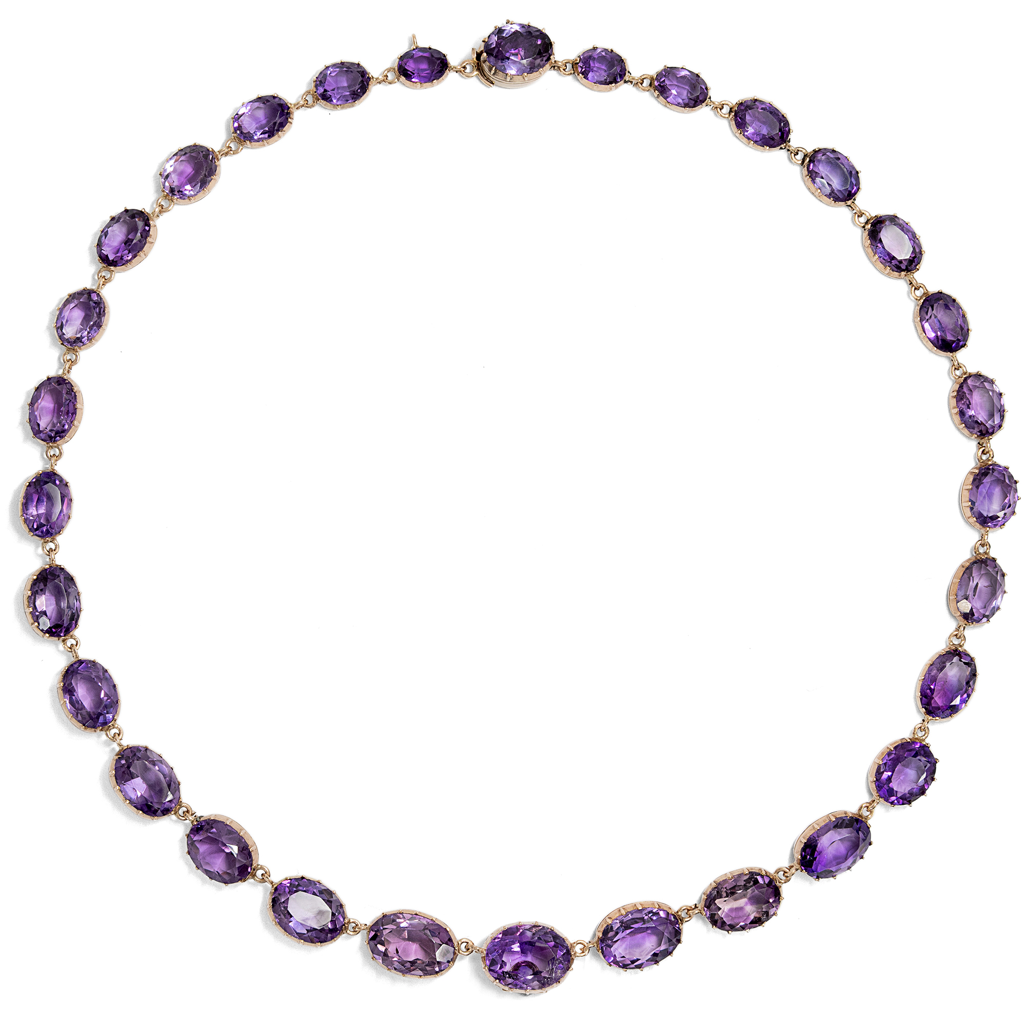 Antique Rivière with Amethysts in Rose Gold, c. 1820