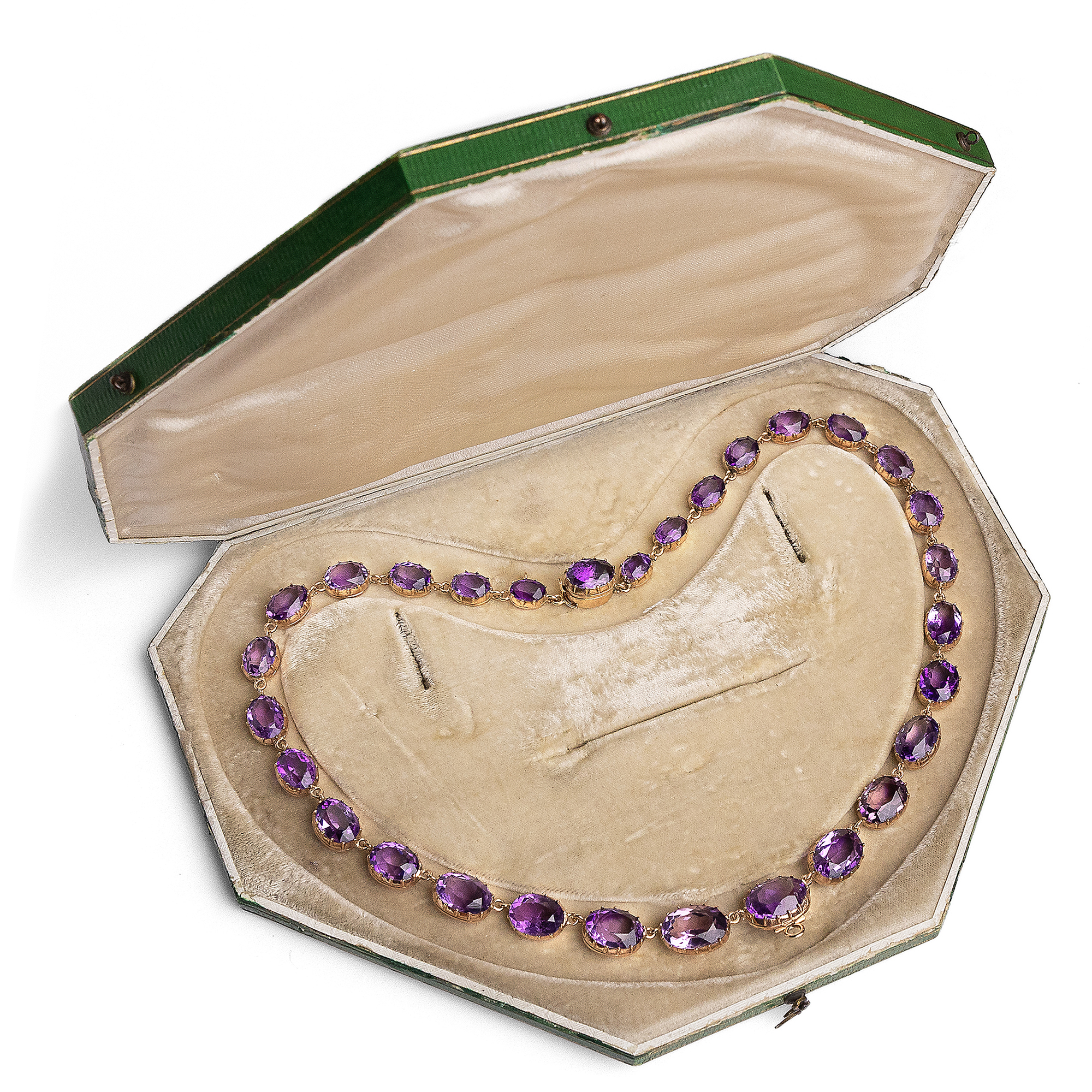 Antique Rivière with Amethysts in Rose Gold, c. 1820