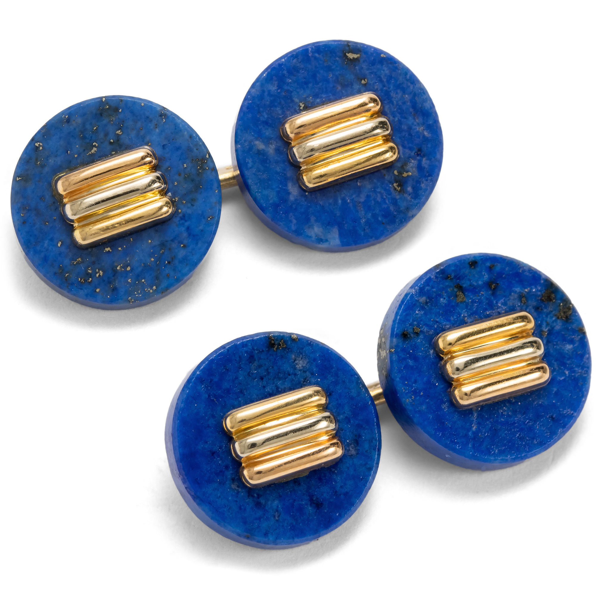 Vintage Lapis and Gold Cufflinks by Cartier, Paris, 1989